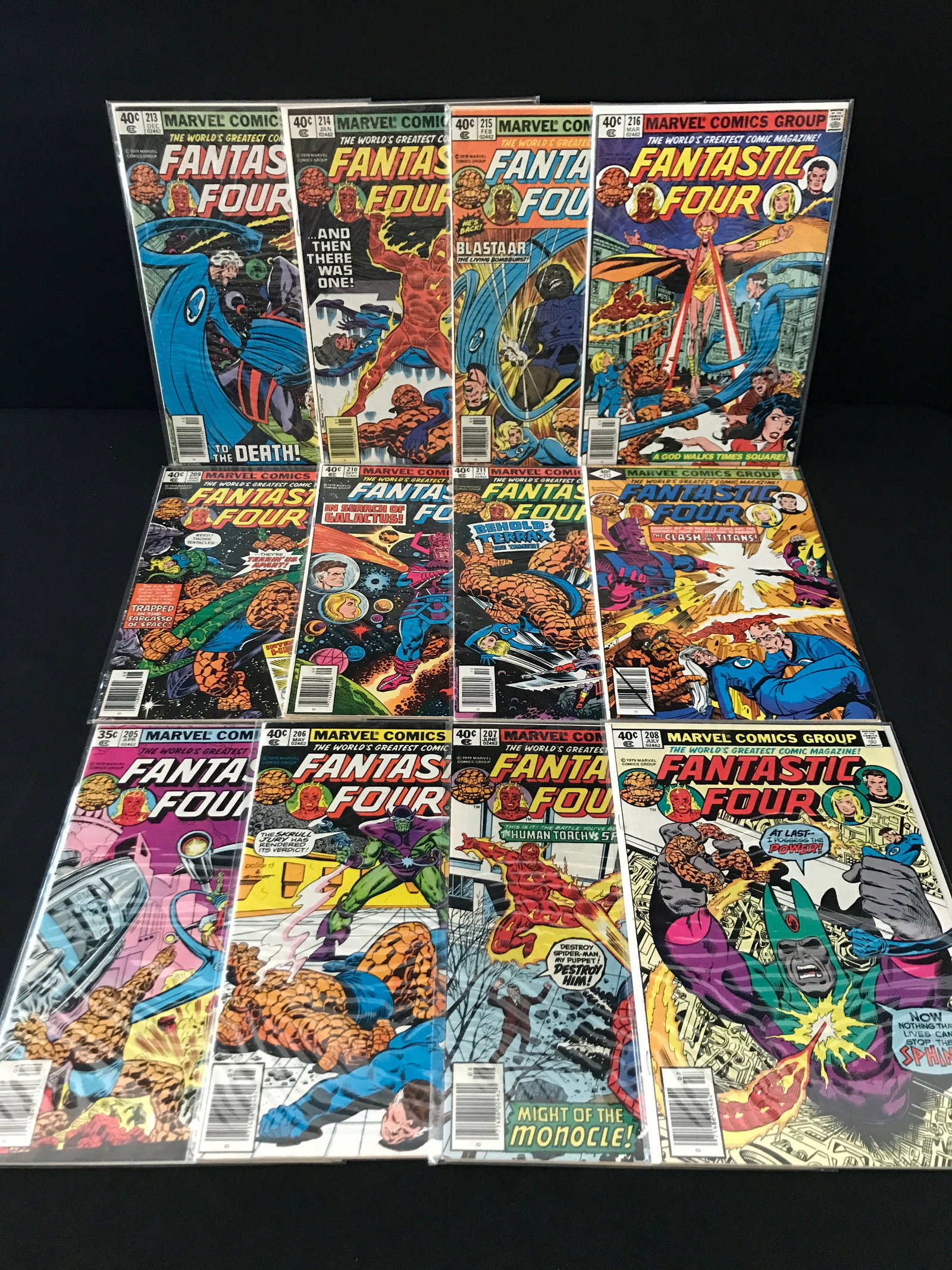 LOT OF 12 FANTASTIC FOUR COMICS #205 - #216 - MARVEL COMICS: Prices are in Canadian dollars