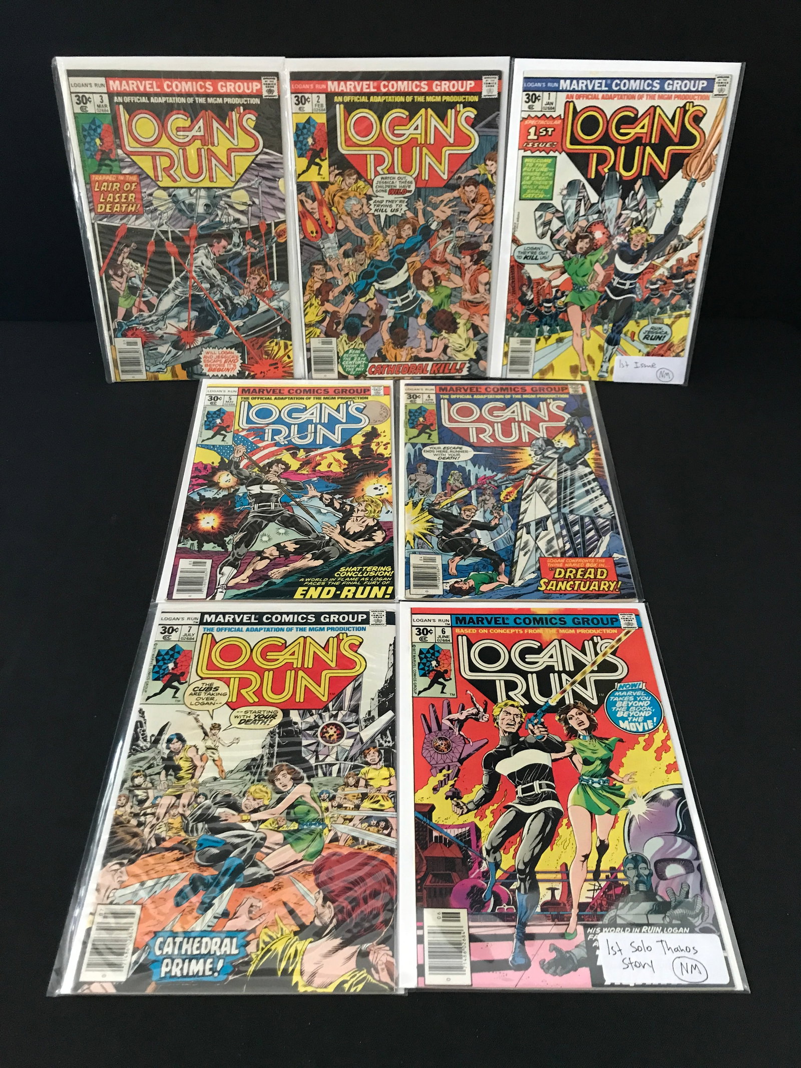 LOT OF 7 LOGAN'S RUN COMICS #1 - #7 - MARVEL COMICS: Prices are in Canadian dollars