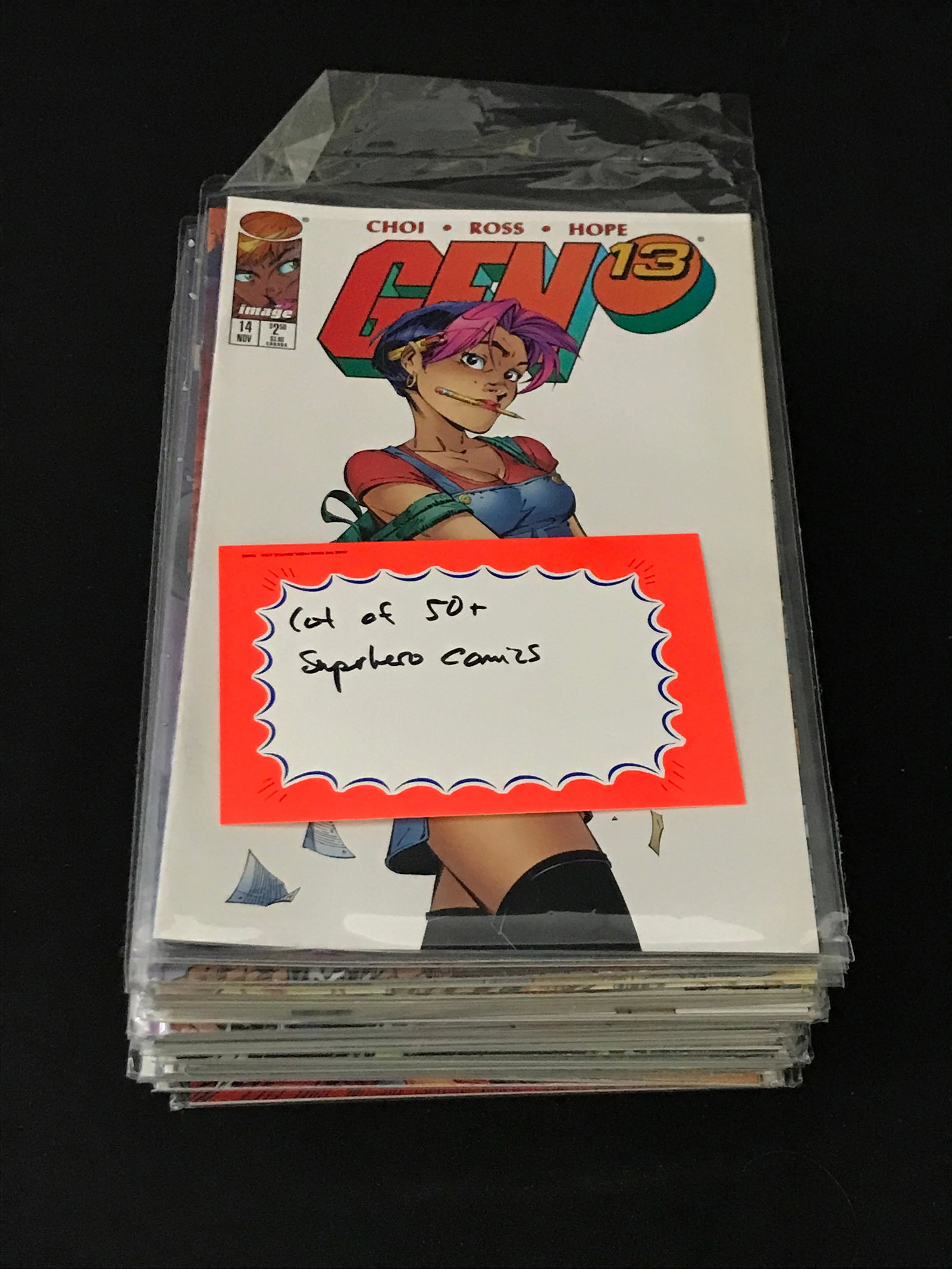 LOT OF 50+ MIXED TITLE SUPERHERO COMICS: Prices are in Canadian dollars