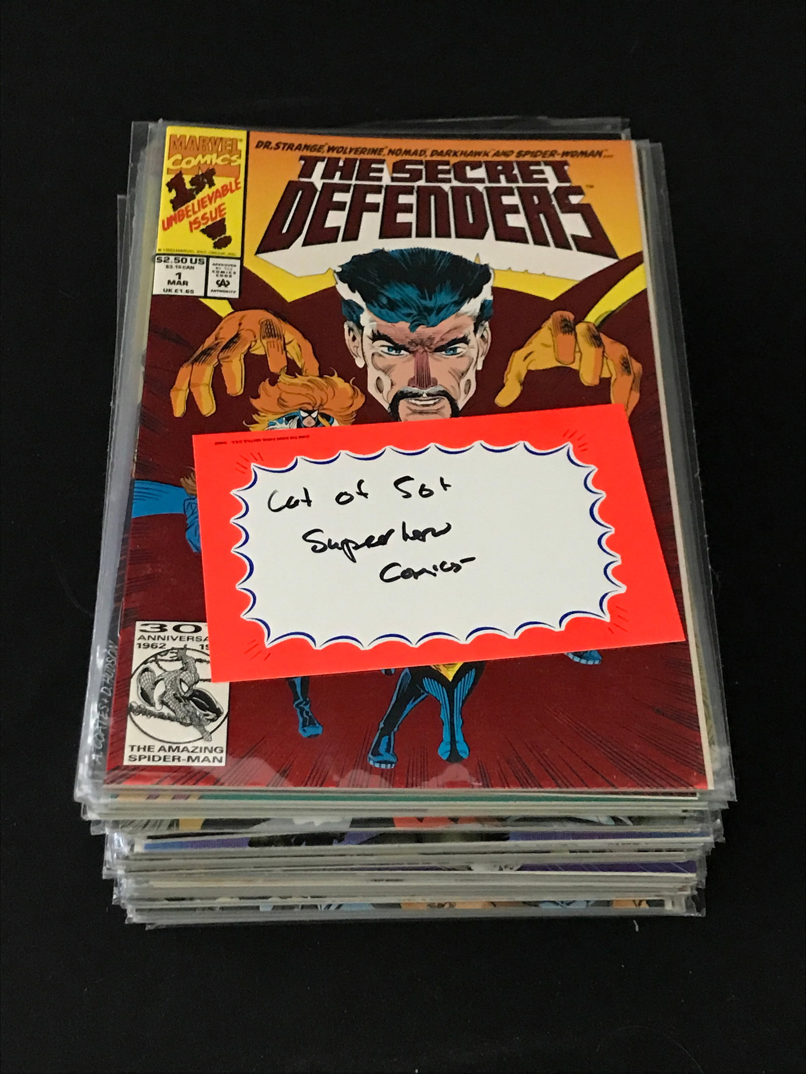LOT OF 50+ MIXED TITLE SUPERHERO COMICS: Prices are in Canadian dollars
