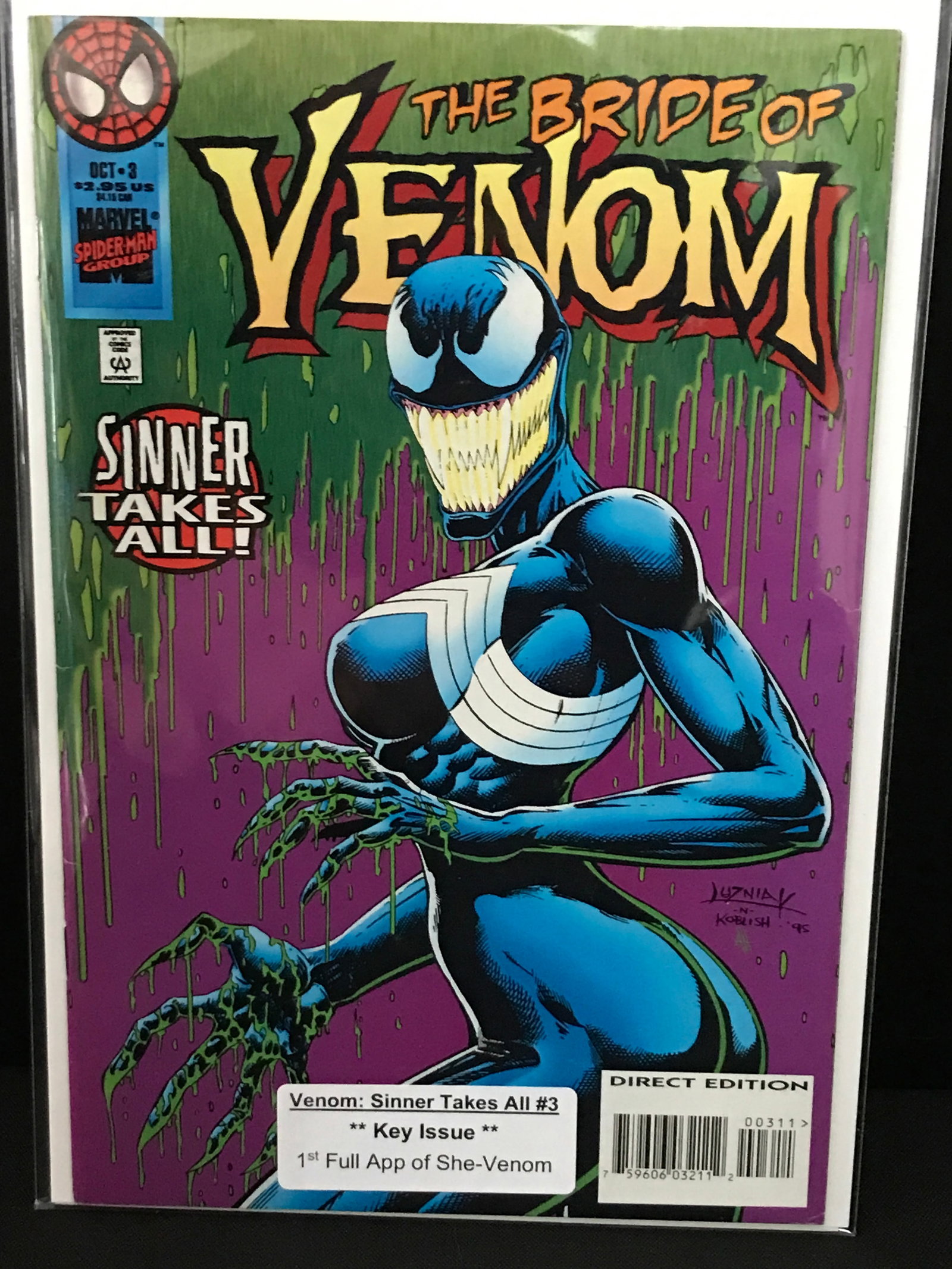 THE BRIDE OF VENOM #3 1ST FULL APP OF SHE-VENOM - MARVEL COMICS: Prices are in Canadian Dollars