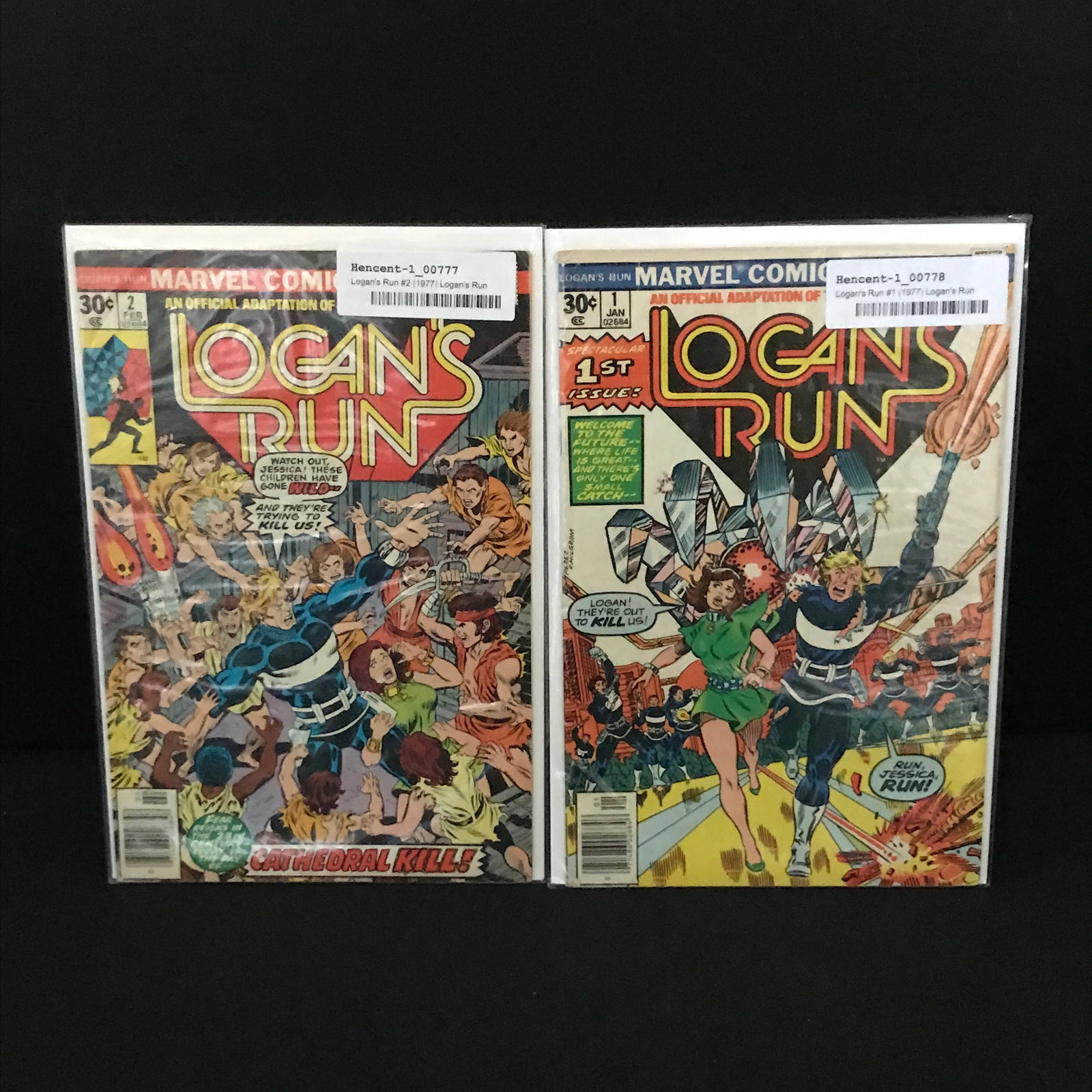 LOT OD 2 LOGAN'S RUN COMICS #1 - #2 - MARVEL COMICS: Prices are in Canadian Dollars