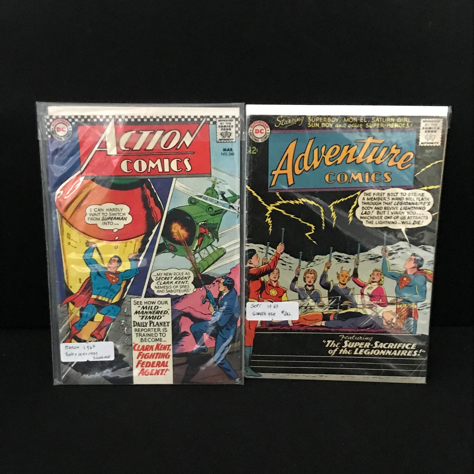LOT MOF 2 COMICS FEATURING SUPERMAN (1960'S) - DC COMICS: Prices are in Canadian Dollars