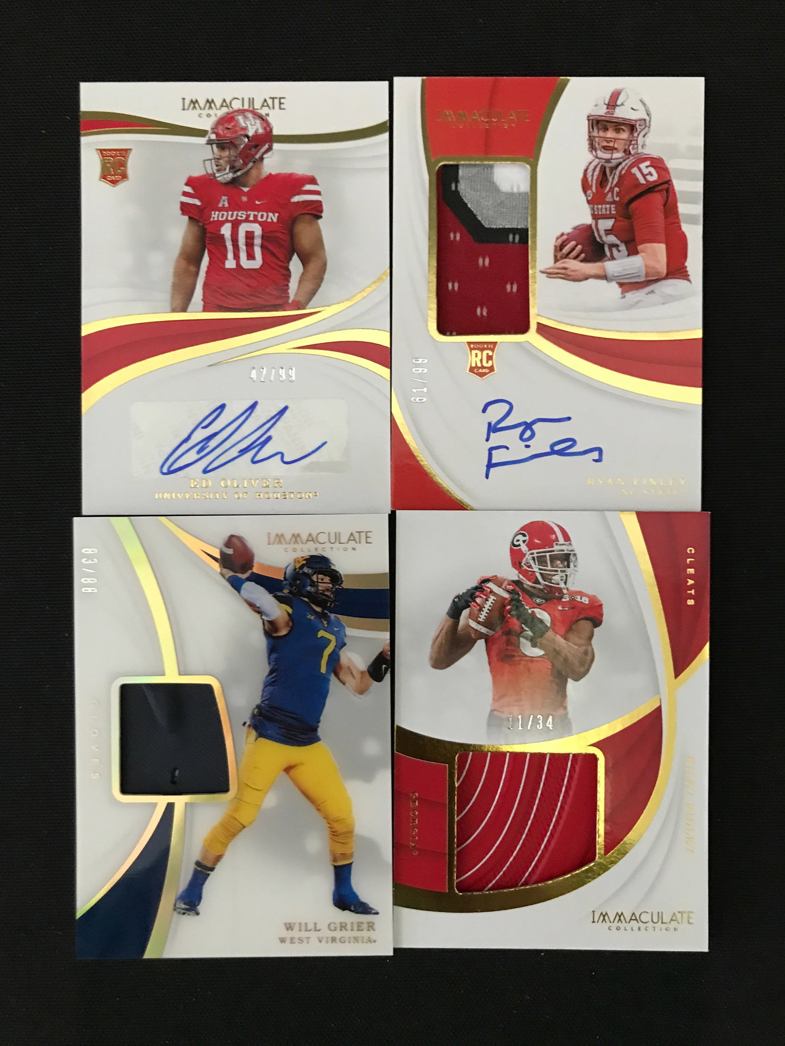 LOT OF PANINI IMMACULATE FOOTBALL TRADING CARDS - INCLUDING 2 SIGNED ROOKIES: Prices are in Canadian dollars