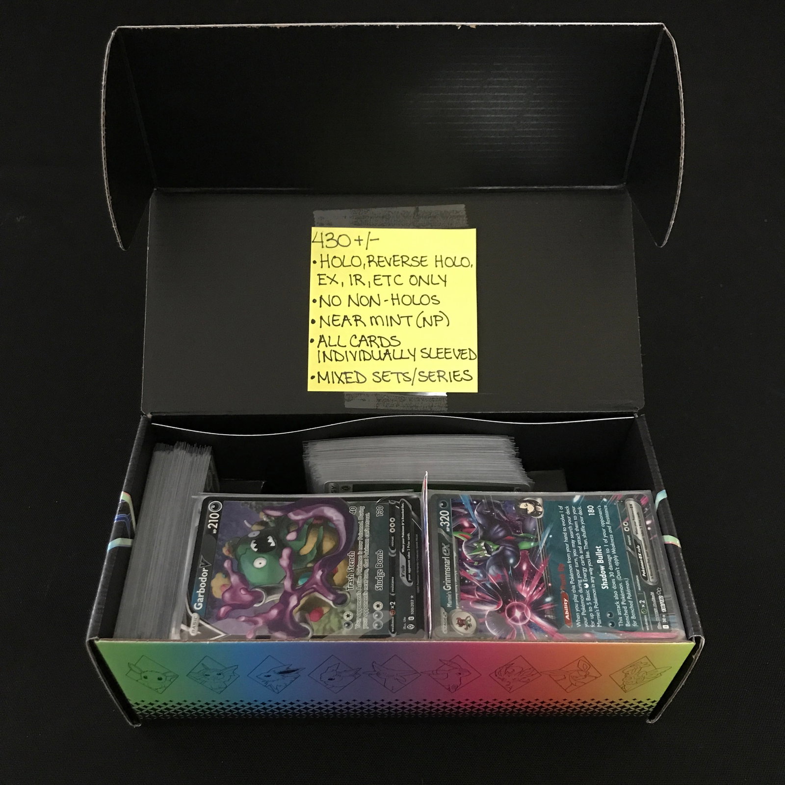 APPROX 430 POKEMON TCG TRADING CARDS NO NON HOLOS - ALL INDIVIDUALLY SLEEVED: Prices are in Canadian dollars