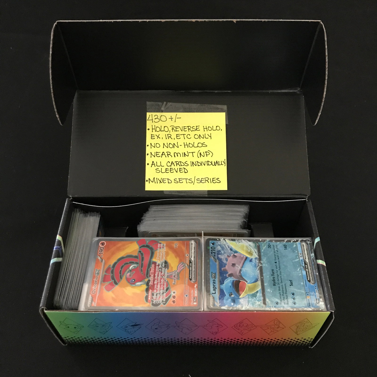 APPROX 430 POKEMON TCG TRADING CARDS NO NON HOLOS - ALL INDIVIDUALLY SLEEVED: Prices are in Canadian dollars