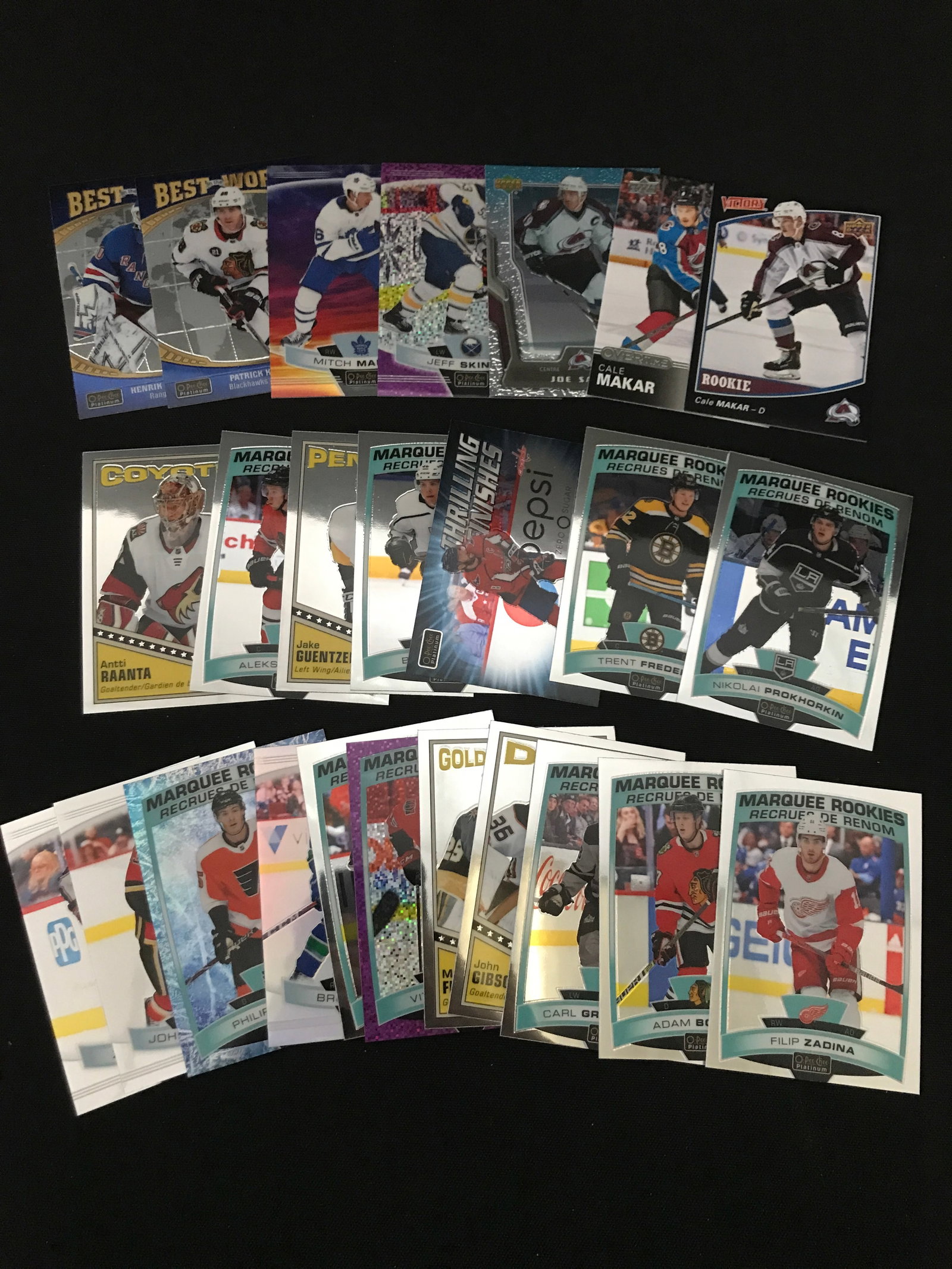 LOT OF LOOSE HOCKEY TRADING CARDS INCLUDING MARQUIS ROOKIES: Prices are in Canadian dollars