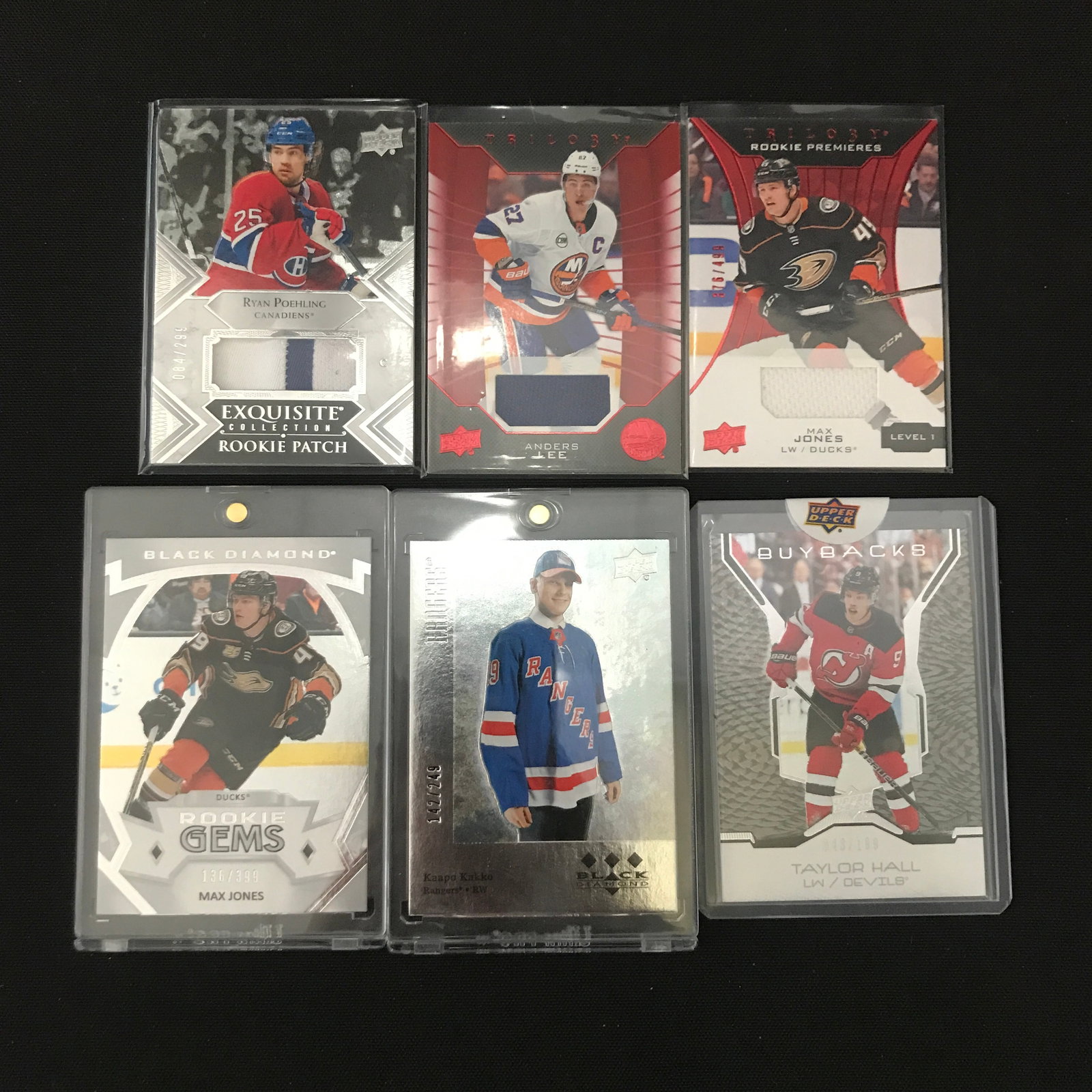 LOT OF 6 HOCKEY TRADING CARDS INCLUDING PATCH AND ROOKIES: Prices are in Canadian dollars