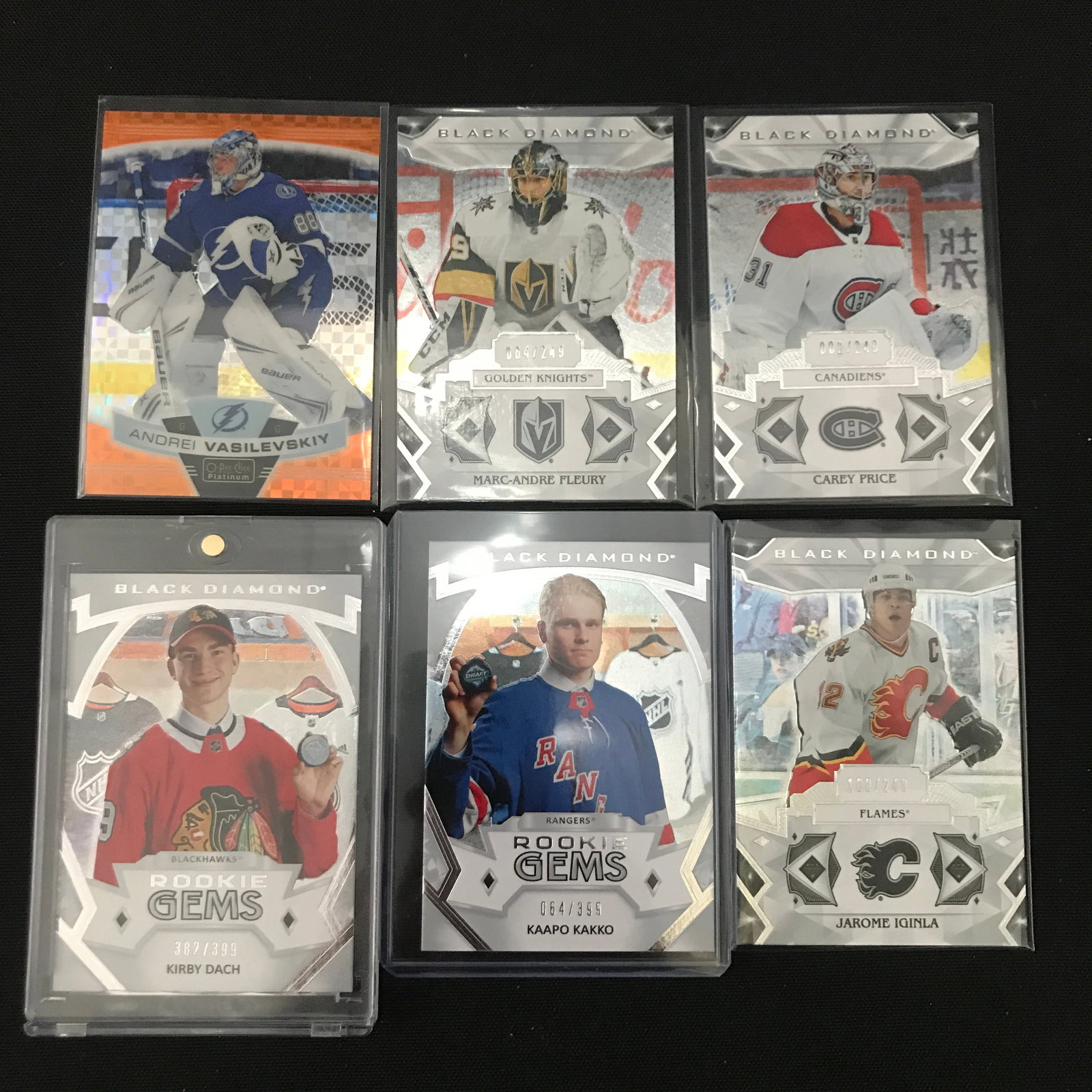 LOT OF 6 HOCKEY TRADING CARDS INCLUDING ROOKIES: Prices are in Canadian dollars