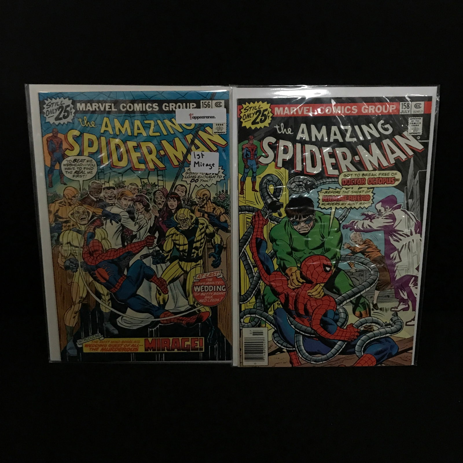 LOT OF 2 THE AMAZING SPIDERMAN COMICS 156,158 - MARVEL COMICS: Prices are in Canadian dollars