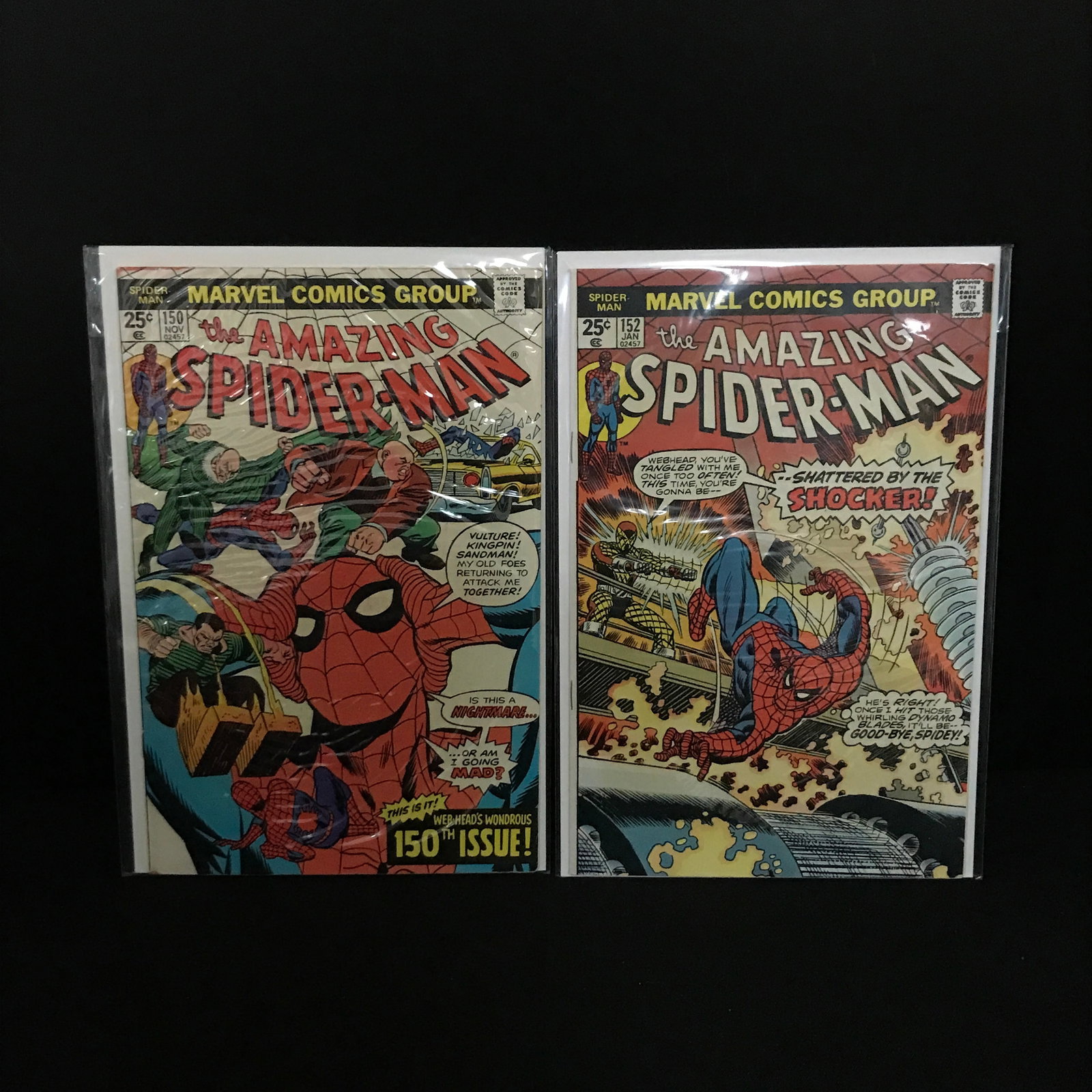 LOT OF 2 THE AMAZING SPIDERMAN COMICS 150,152 - MARVEL COMICS: Prices are in Canadian dollars
