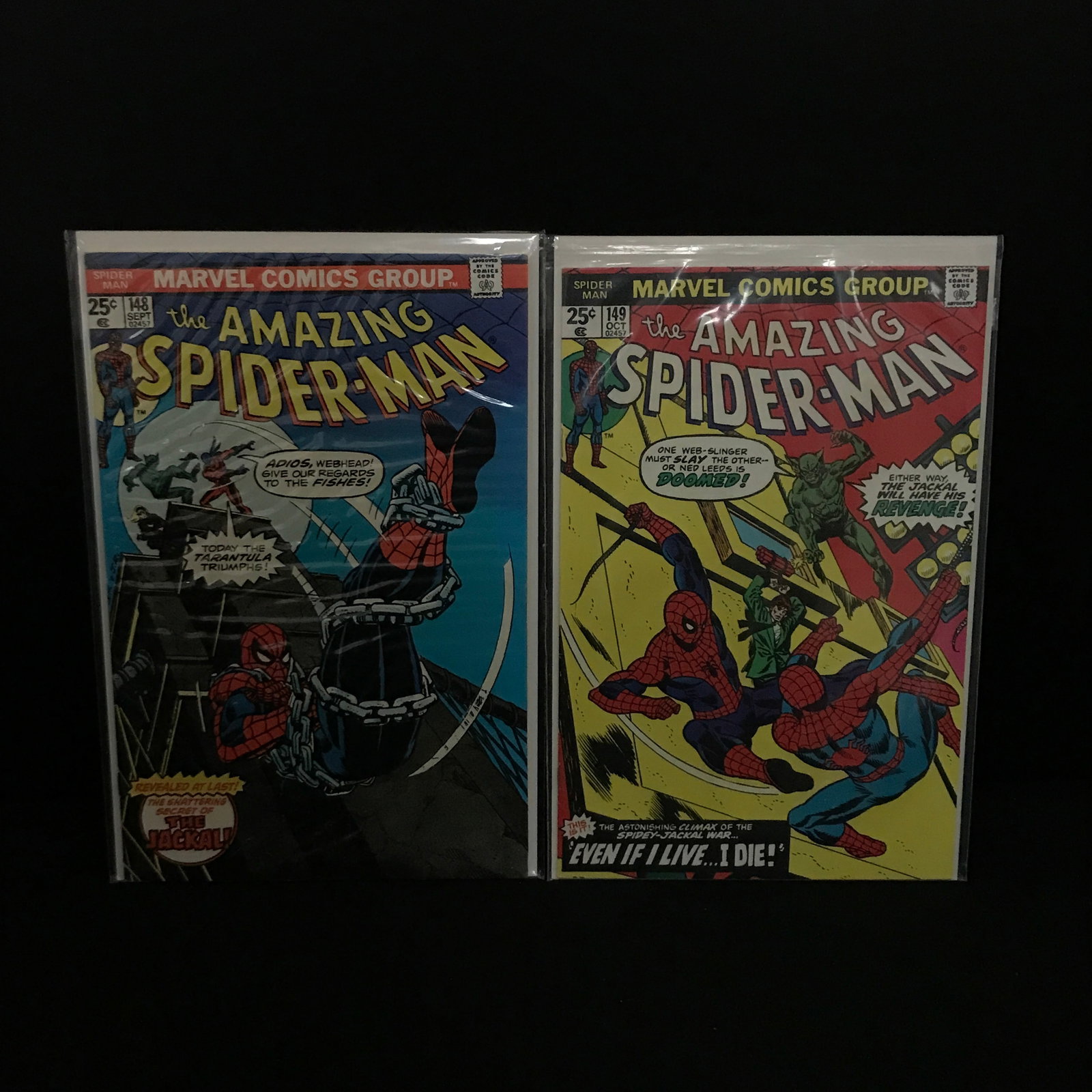 LOT OF 2 THE AMAZING SPIDERMAN COMICS 148,149: Prices are in Canadian dollars