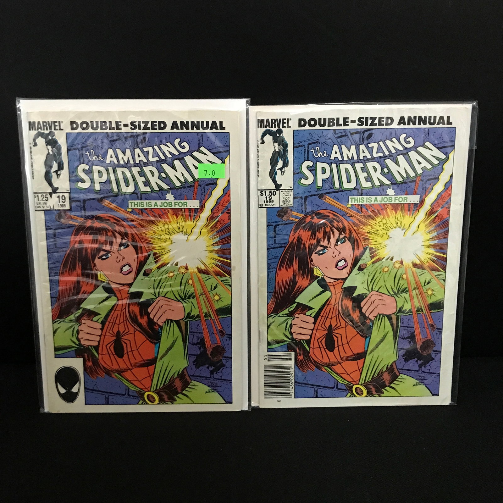 LOT OF 2 THE AMAZING SPIDERMAN COMICS BOTH #19 DOUBLE SIZED ANNUALS - MARVEL COMICS: Prices are in Canadian dollars