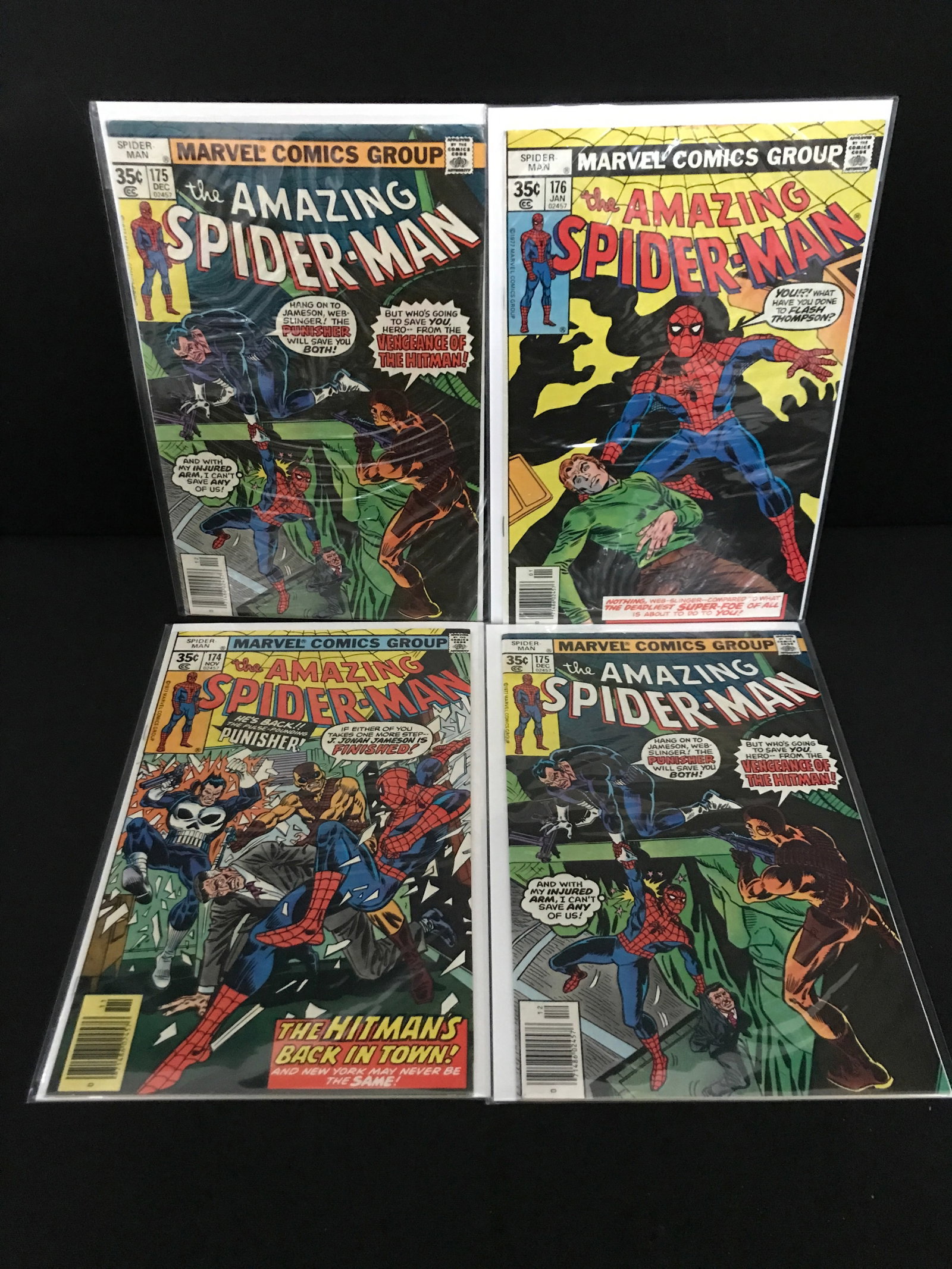 LOT OF 4 THE AMAZING SPIDERMAN COMICS #174 - #176 - MARVEL COMICS: Prices are in Canadian dollars