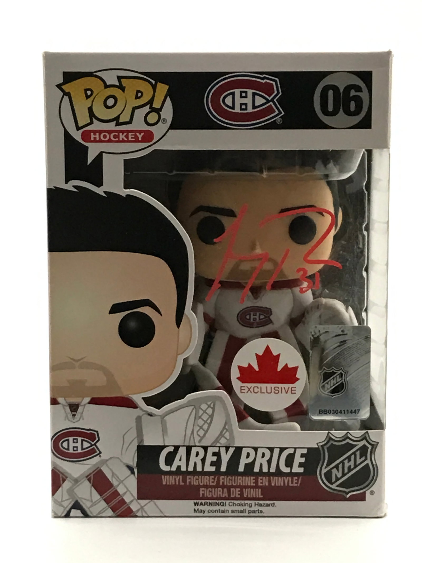 CAREY PRICE SIGNED FUNKO POP - ACE COA: Prices are in Canadian dollars