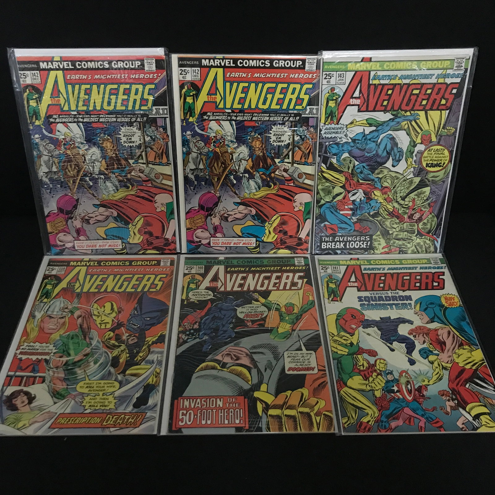 LOT OF 6 AVENGERS COMICS #139 - #143 - MARVEL COMICS: Prices are in Canadian dollars