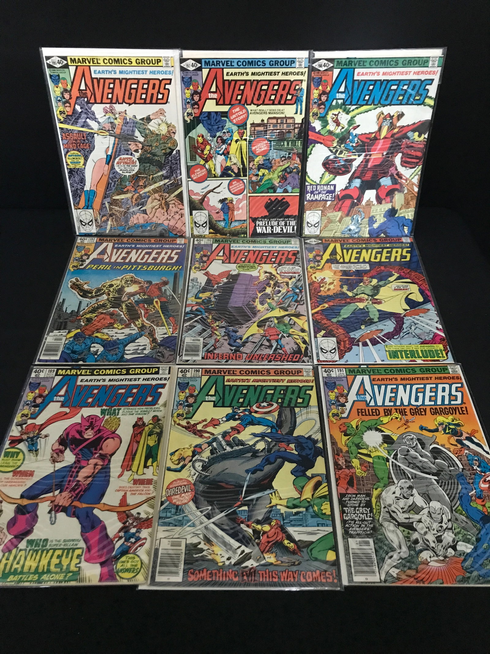 LOT OF 9 AVENGERS COMICS - MARVEL COMICS: Prices are in Canadian dollars