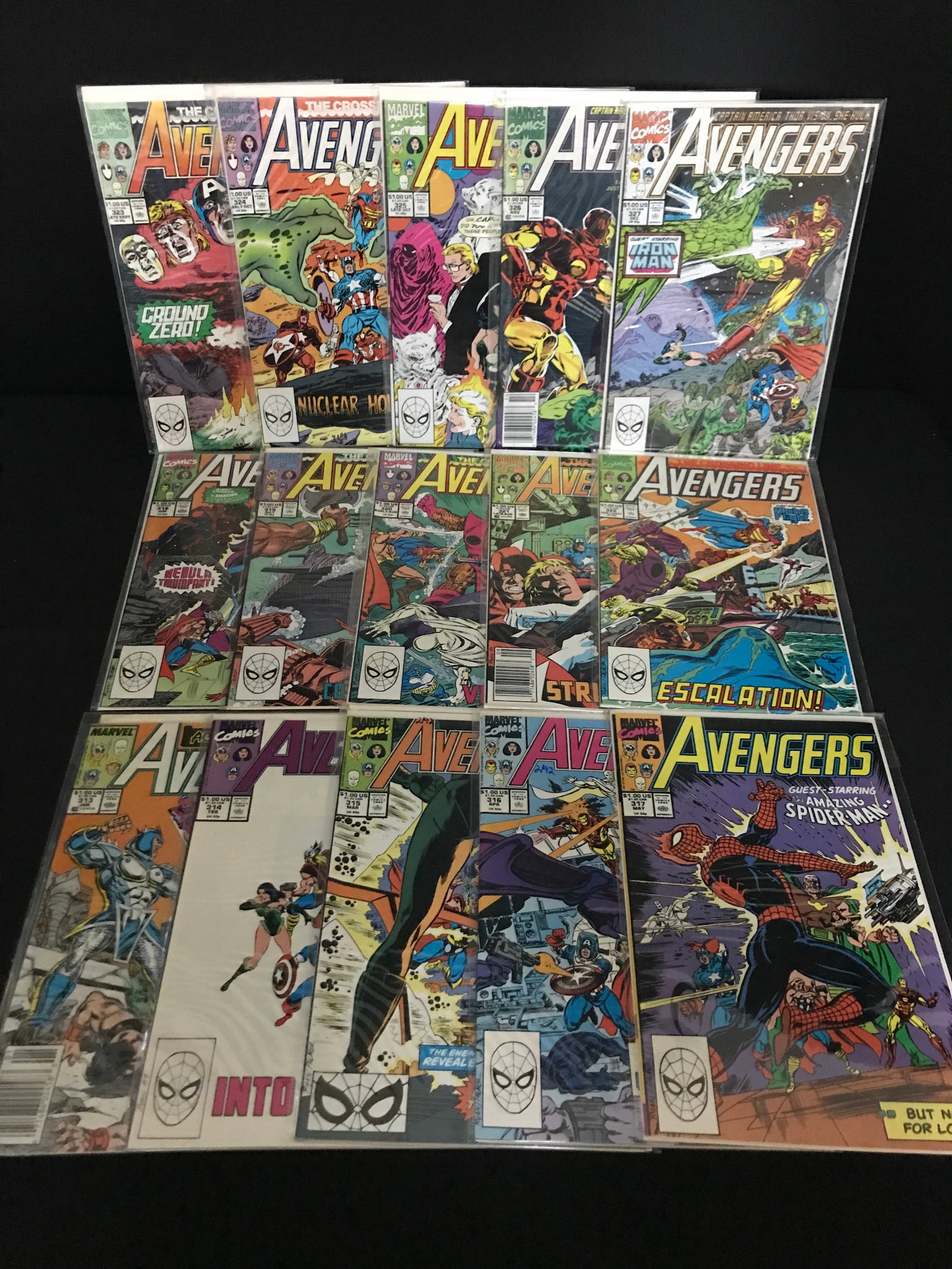 LOT OF 15 AVENGERS COMICS #313 - #327 - MARVEL COMICS: Prices are in Canadian dollars