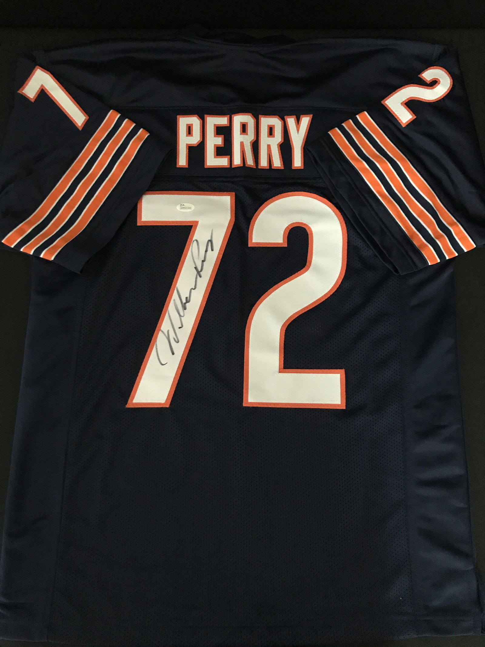 WILLIAM PERRY SIGNED FOOTBALL JERSEY - JSA COA: Prices are in Canadian dollars