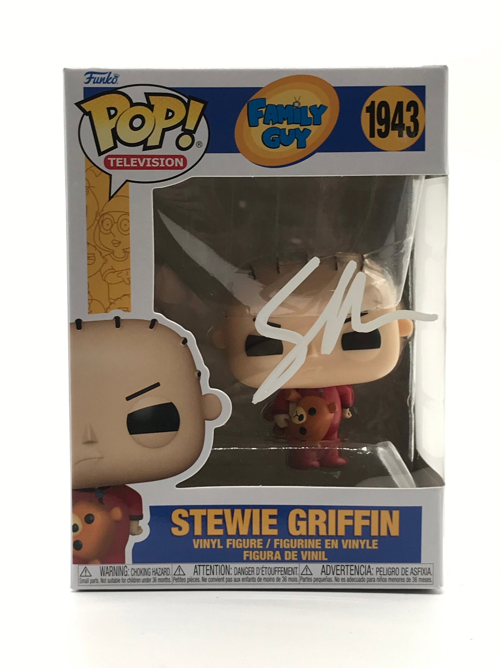 SETH MCFARLANE SIGNED STEWIE GRIFFIN FAMILY GUY FUNKO POP - HOLLYWOOD COA: Prices are in Canadian dollars