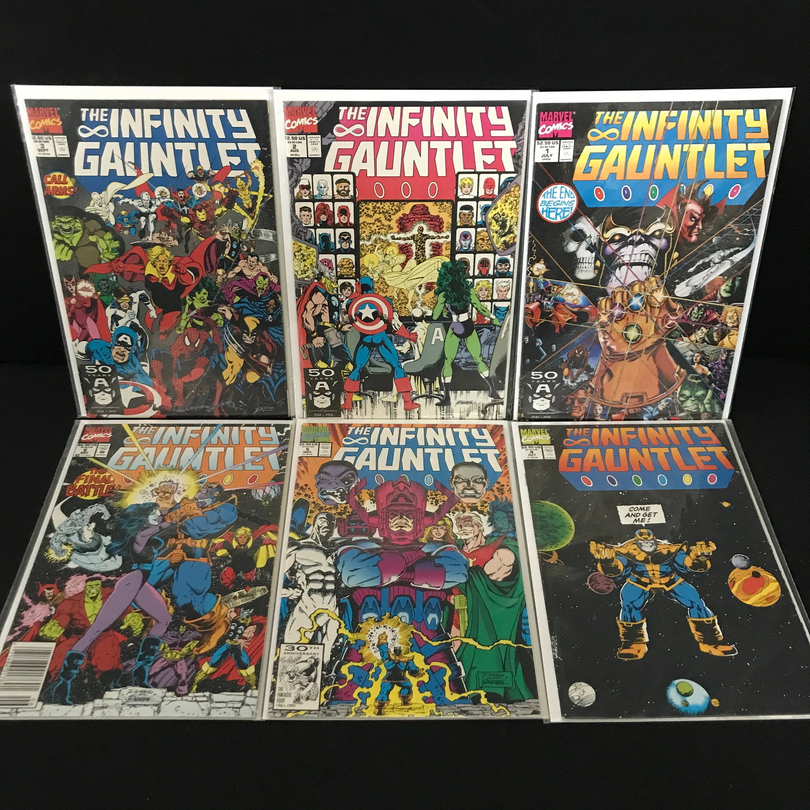 LOT OF 6 THE INFINITY GAUNTLET #1 - #6 - MARVEL COMICS (1 of 1)
