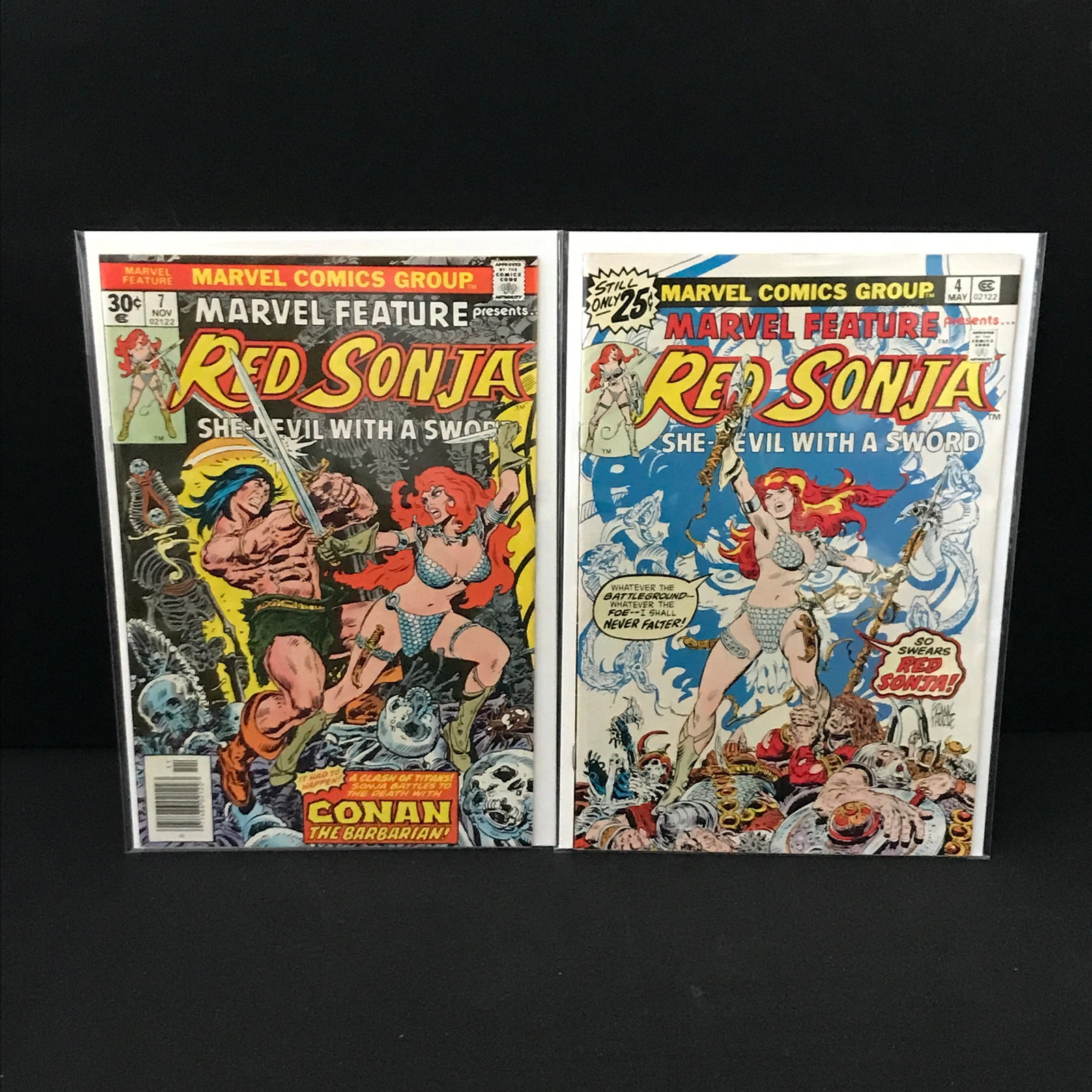 LOT OF 2 MARVEL FEATURE PRESENTS RED SONJA COMICS - MARVEL COMICS: Prices are in Canadian dollars