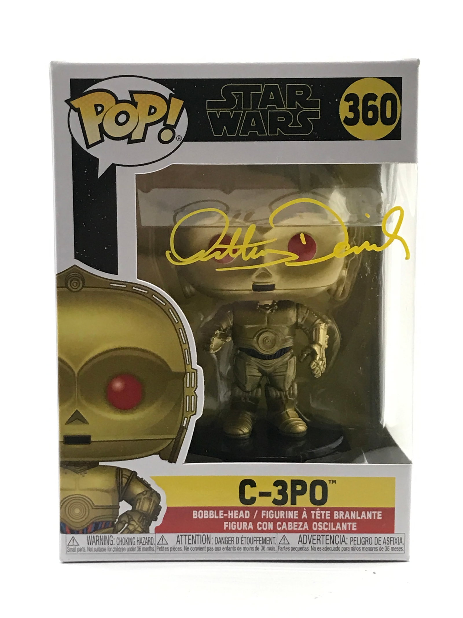 ANTHONY DANIELS SIGNED C-3P0 FUNKO POP - WWOC COA: Prices are in Canadian dollars