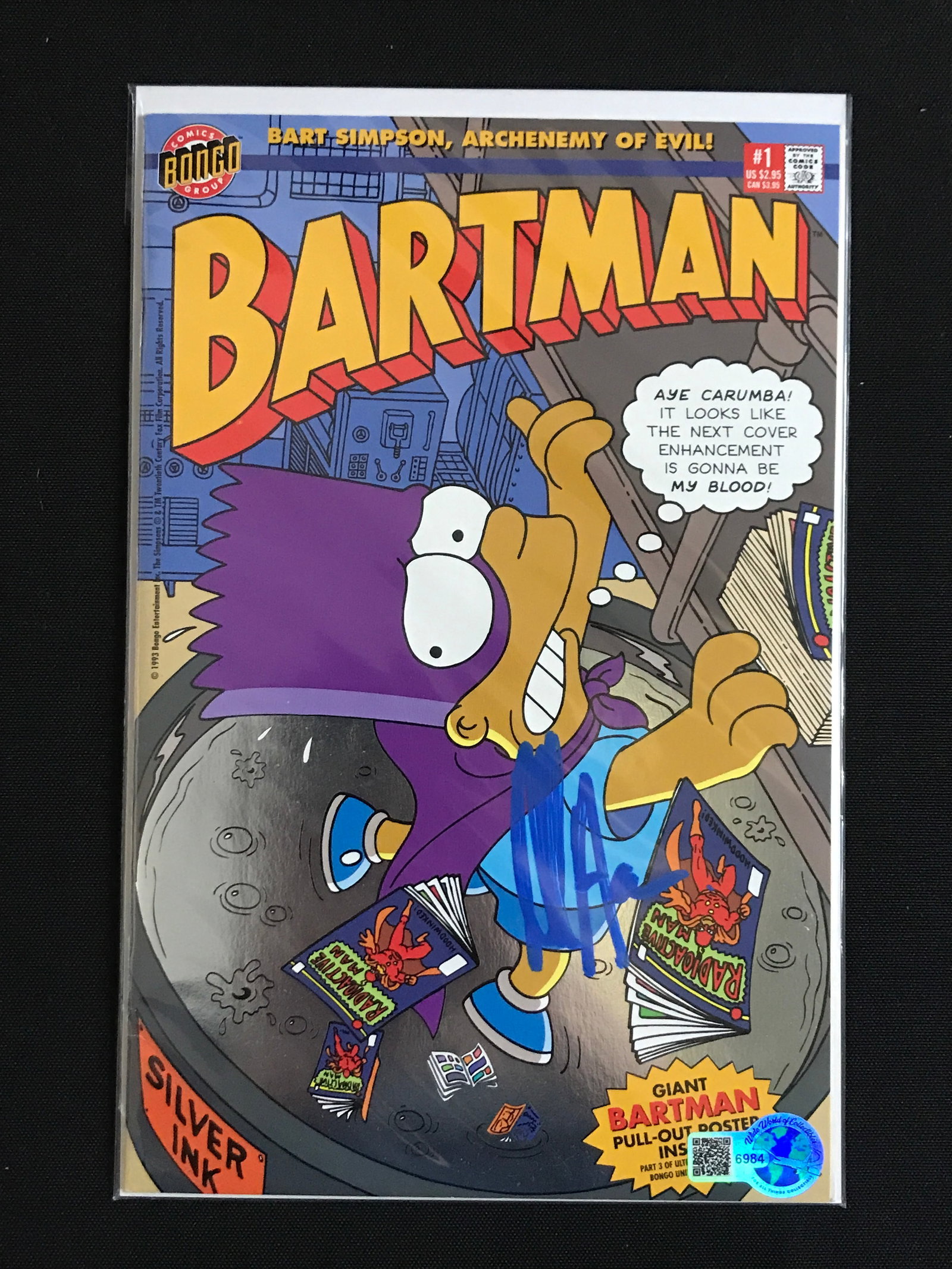 HANK AZARIA SIGNED BARTMAN COMIC - WWOC COA: Prices are in Canadian dollars