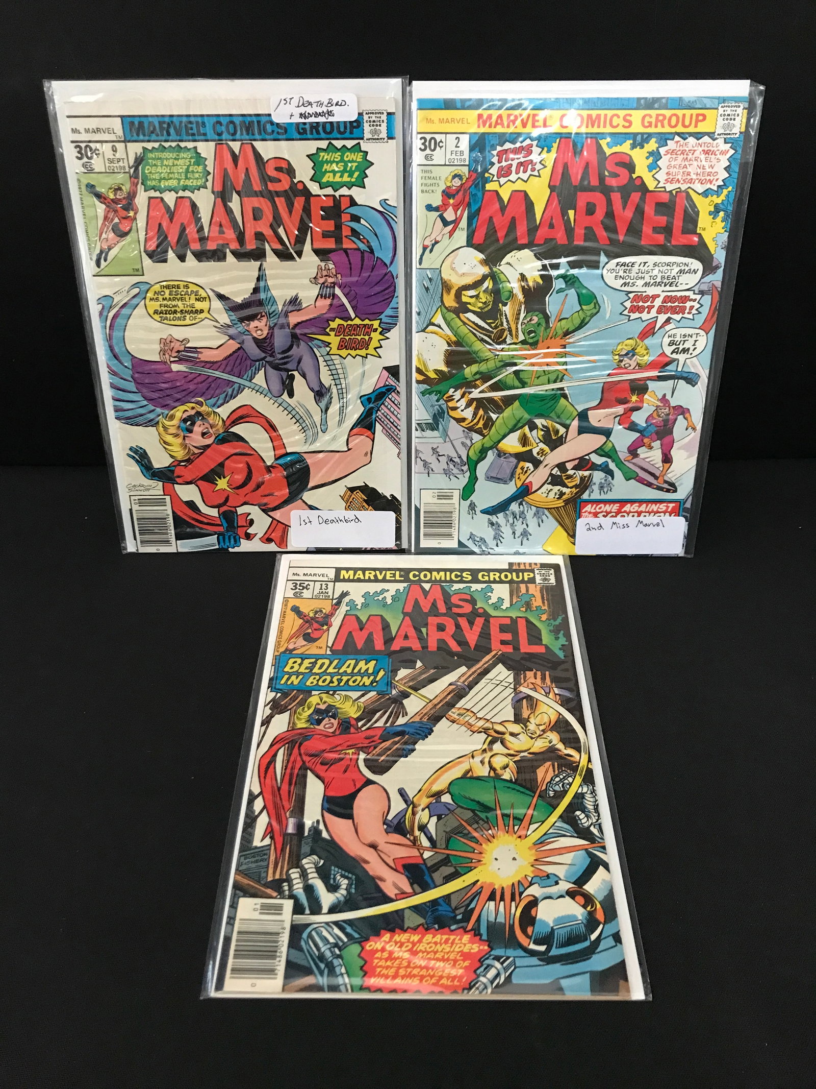 LOT OF 3 MS. MARVEL COMICS - MARVEL COMICS: Prices are in Canadian dollars