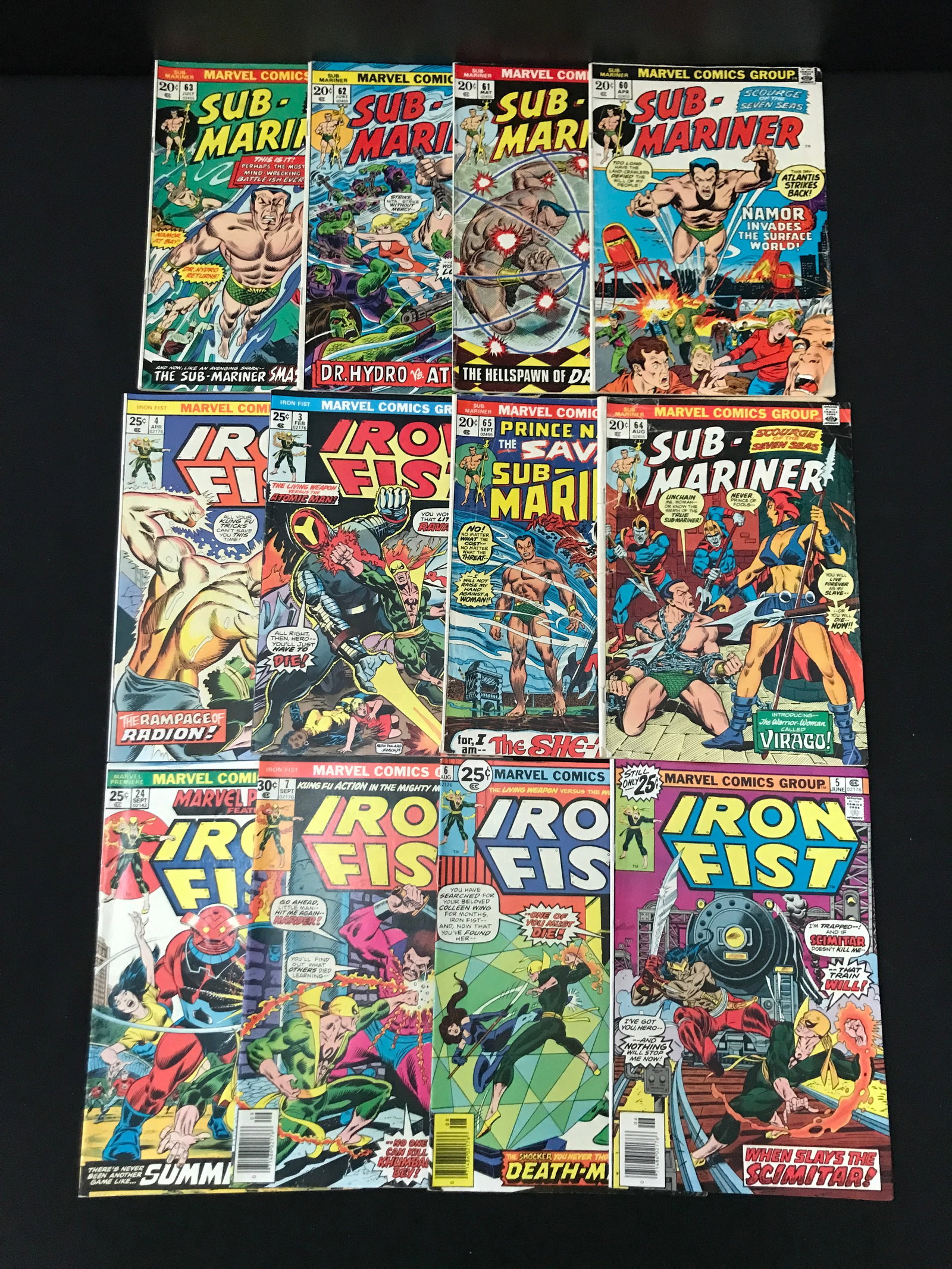 LOT OF 12 DC COMICS - SUB MARINER & IRON FIST: Prices are in Canadian Dollars