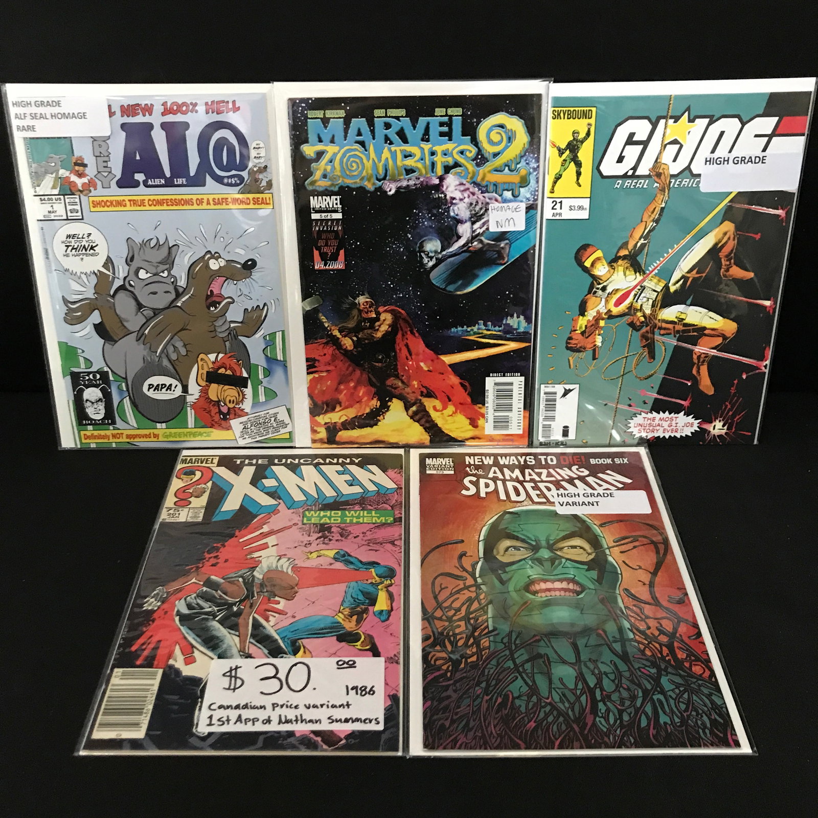 LOT OF 5 MIXED TITLE COMICS - MARVEL COMICS: Prices are in Canadian dollars