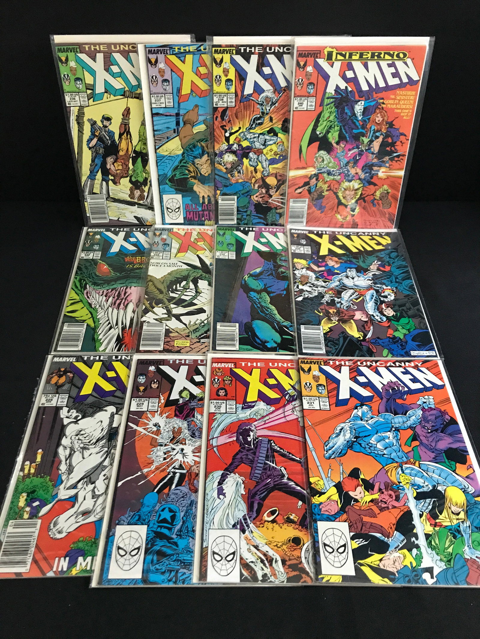 LOT OF 12 UNCANNY X-MEN COMICS - MARVEL COMICS: Prices are in Canadian dollars