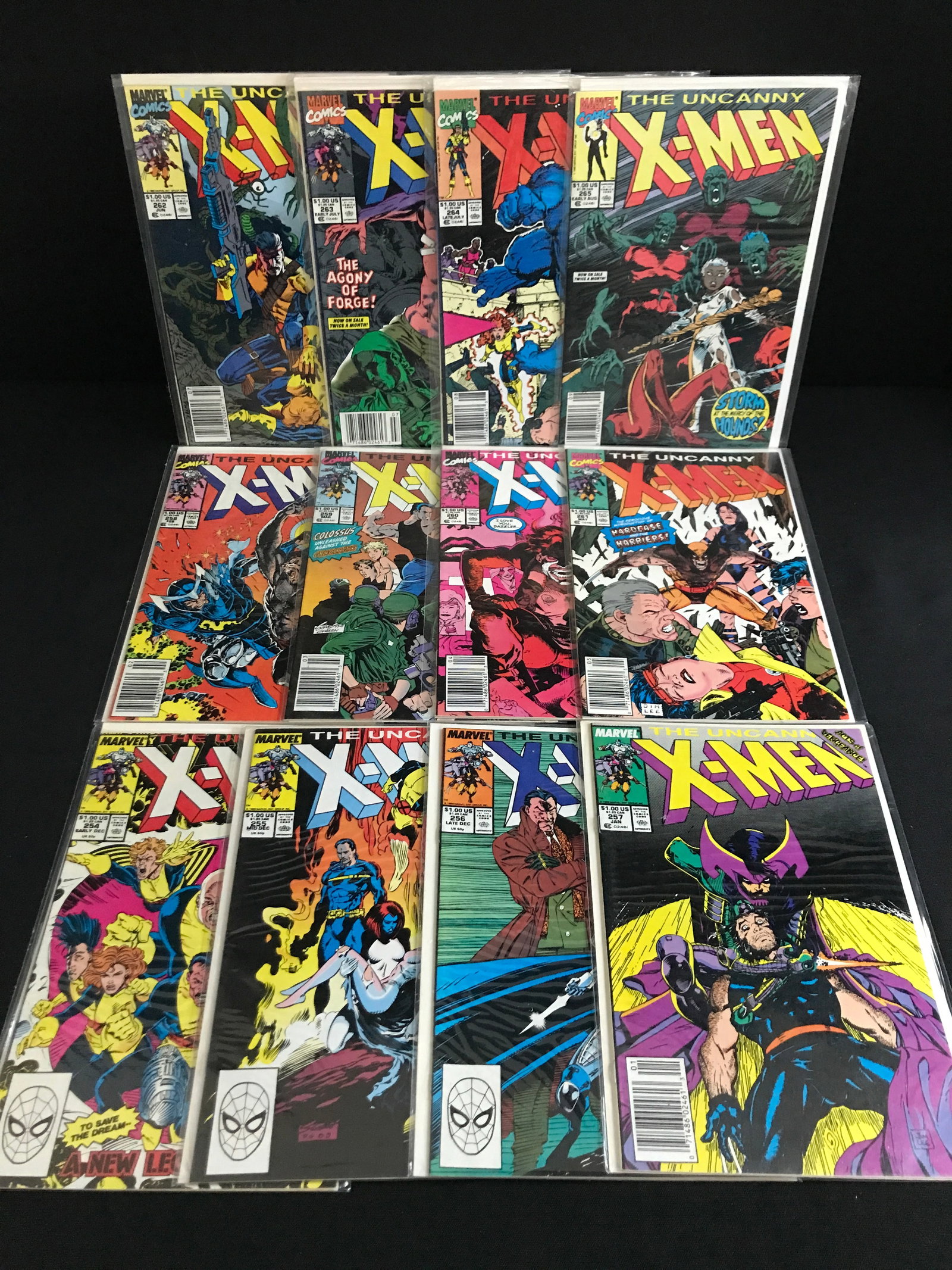 LOT OF 12 UNCANNY X-MEN COMICS #254 - #265 - MARVEL COMICS: Prices are in Canadian dollars