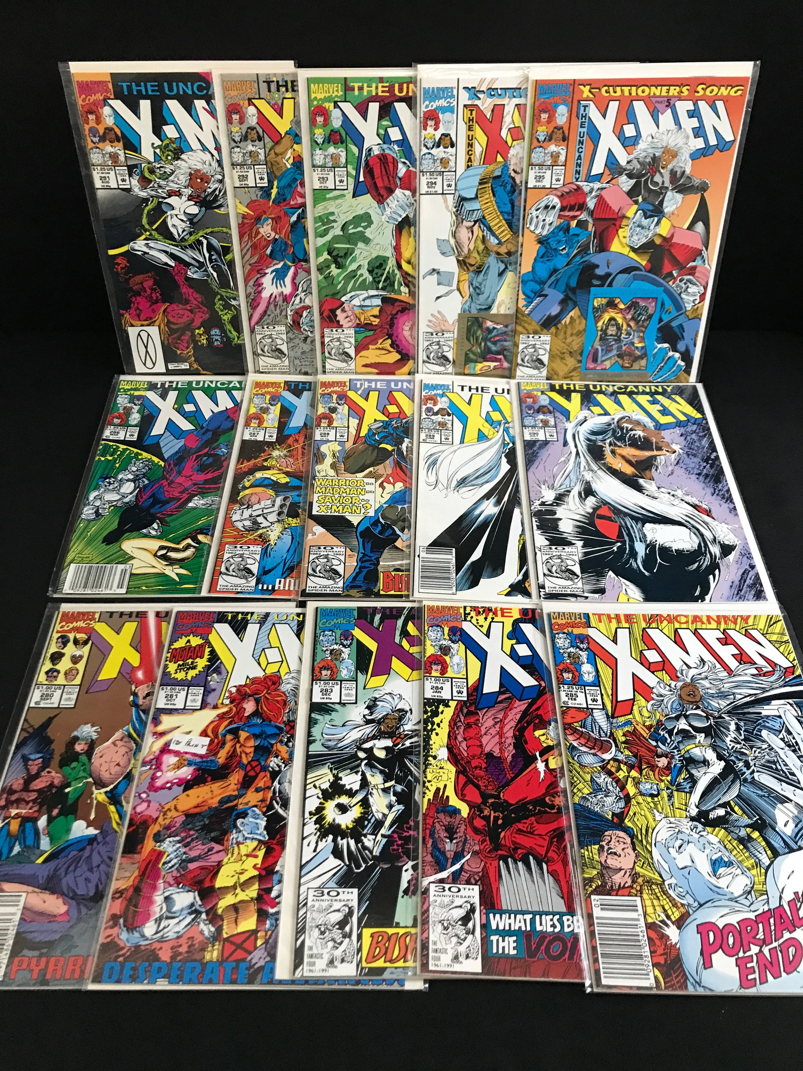 LOT OF 15 UNCANNY X-MEN COMICS #280 - #295 - MARVEL COMICS: Prices are in Canadian dollars