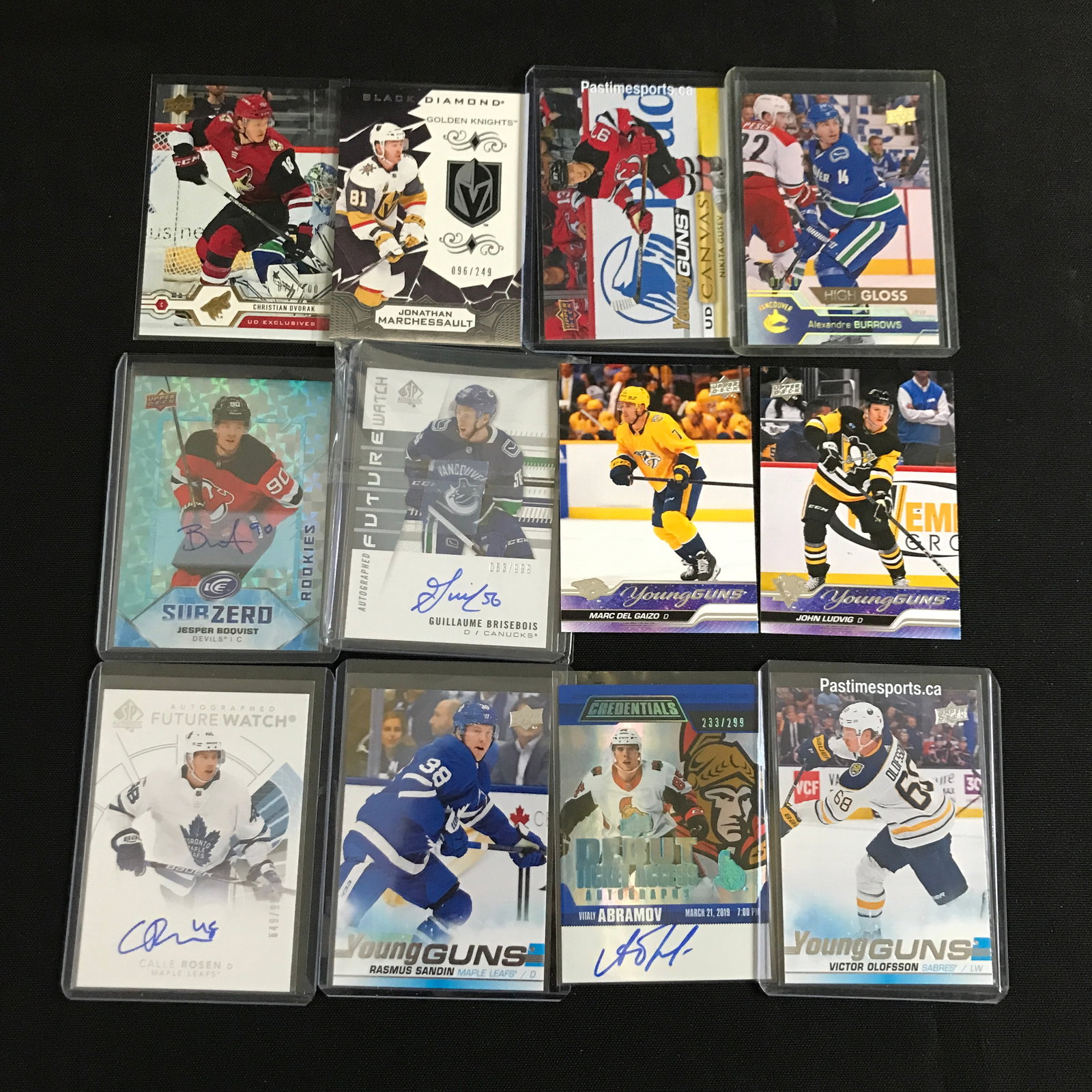 LOT OF 12 HOCKEY TRADING CARDS - INCLUDING SIGNED AND YOUNG GUNS: Prices are in Canadian dollars