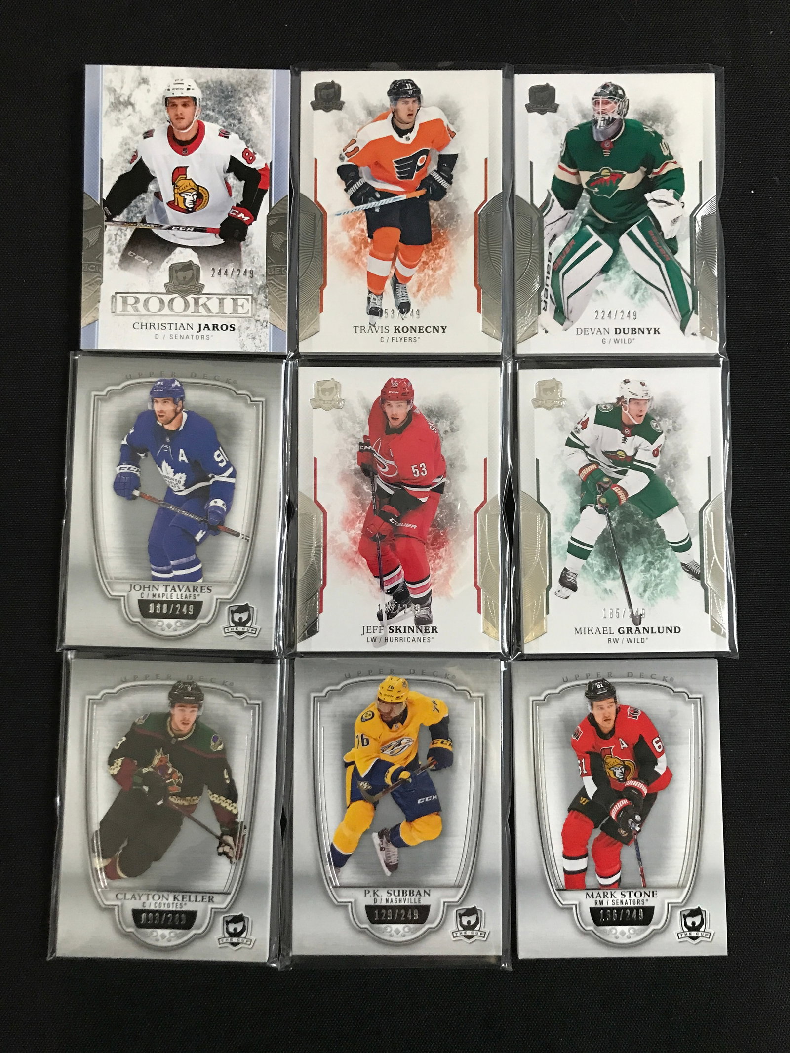 LOT OF 9 THE CUP HOCKEY TRADING CARDS /249: Prices are in Canadian dollars