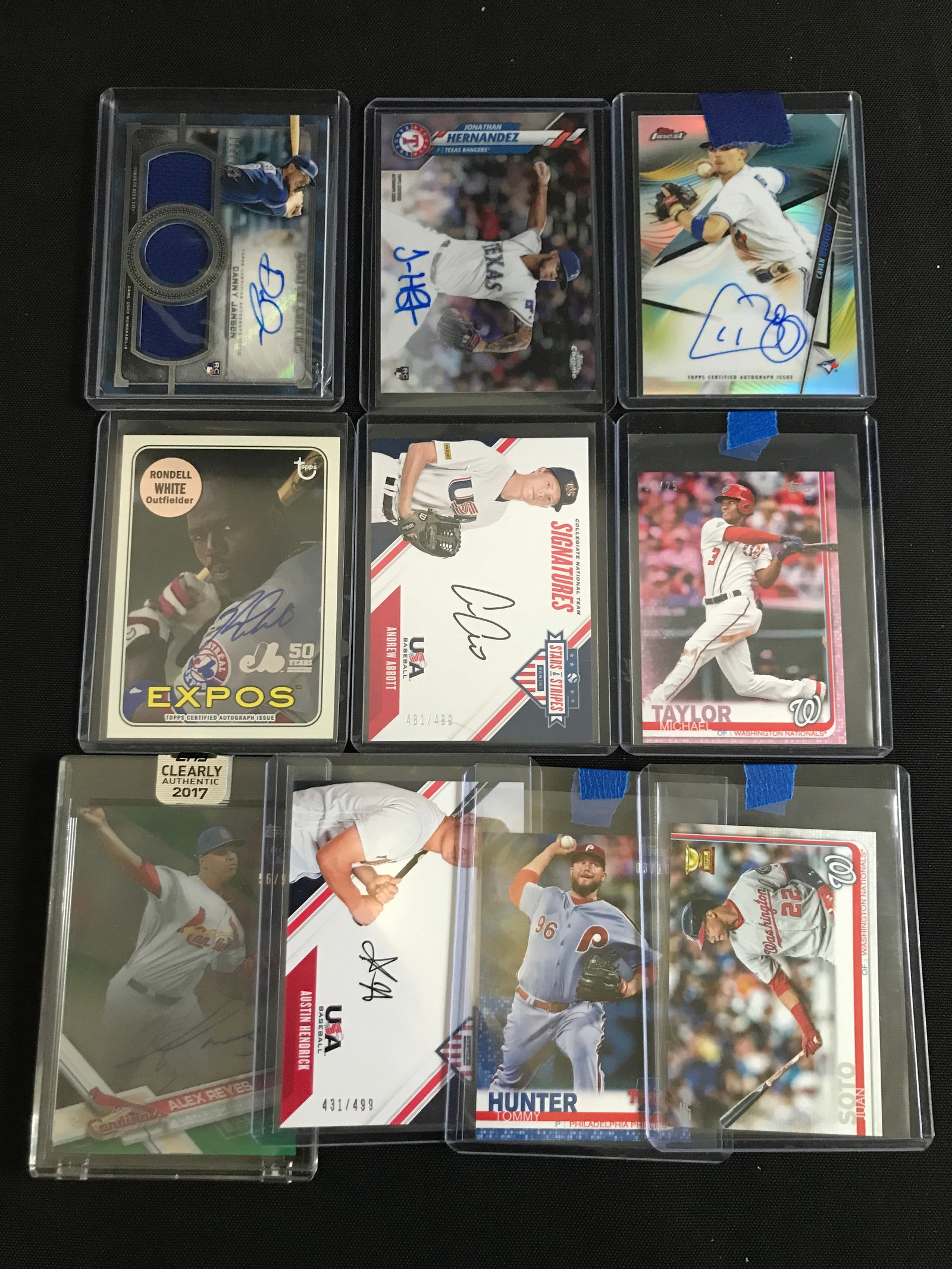 LOT OF 9 BASEBALL TRADING CARDS - INCLUDING SEVERAL SIGNED: Prices are in Canadian dollars