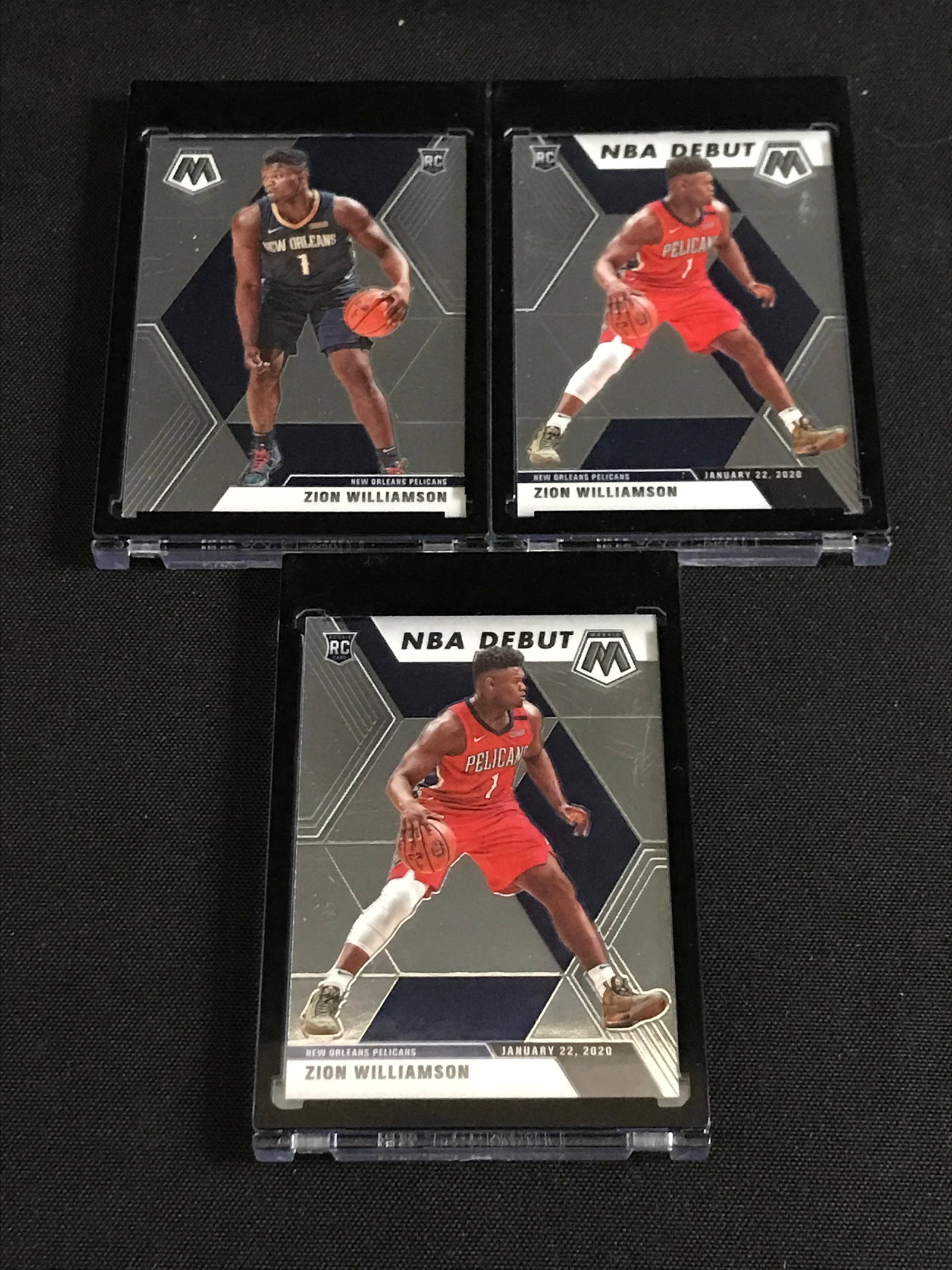 LOT OF 3 ZION WILLIAMSON BASKETBALL ROOKIE TRADING CARDS: Prices are in Canadian dollars