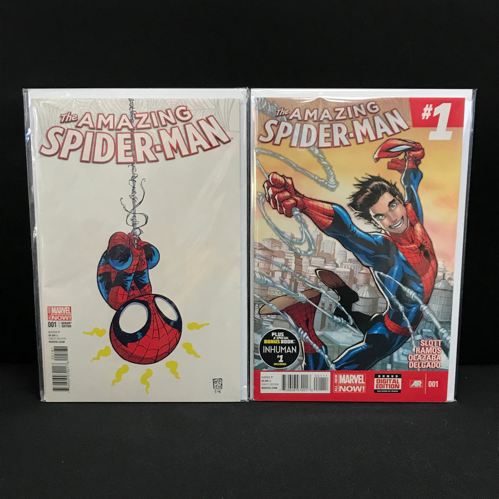LOT OF 2 AMAZING SPIDERMAN #1 COMICS - MARVEL COMICS: Prices are in Canadian dollars
