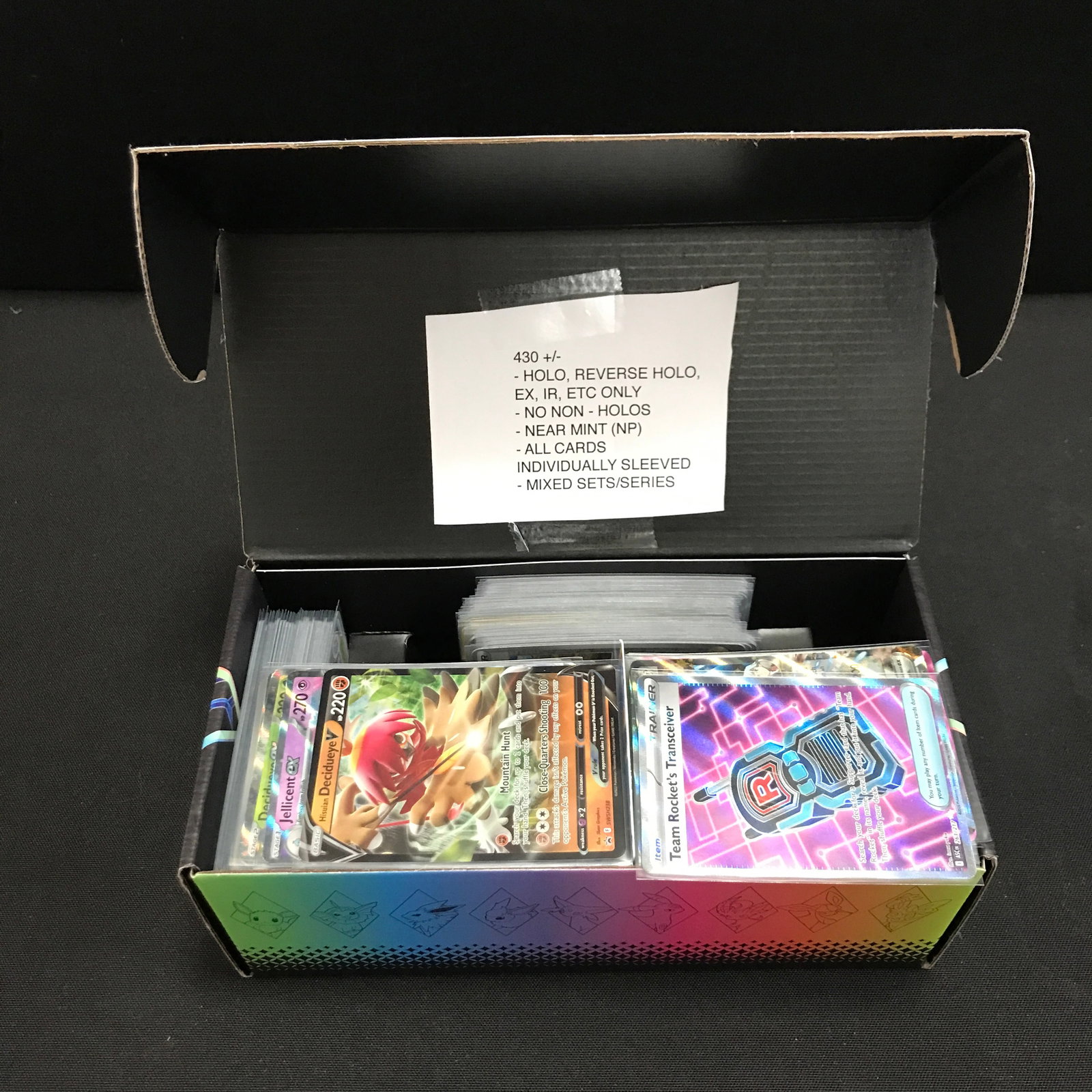 LOT OF APPROX 430 POKEMON TCG TRADING CARDS - HOLO, REVERSE HOLO. EX, IR ETC ONLY: Prices are in Canadian dollars