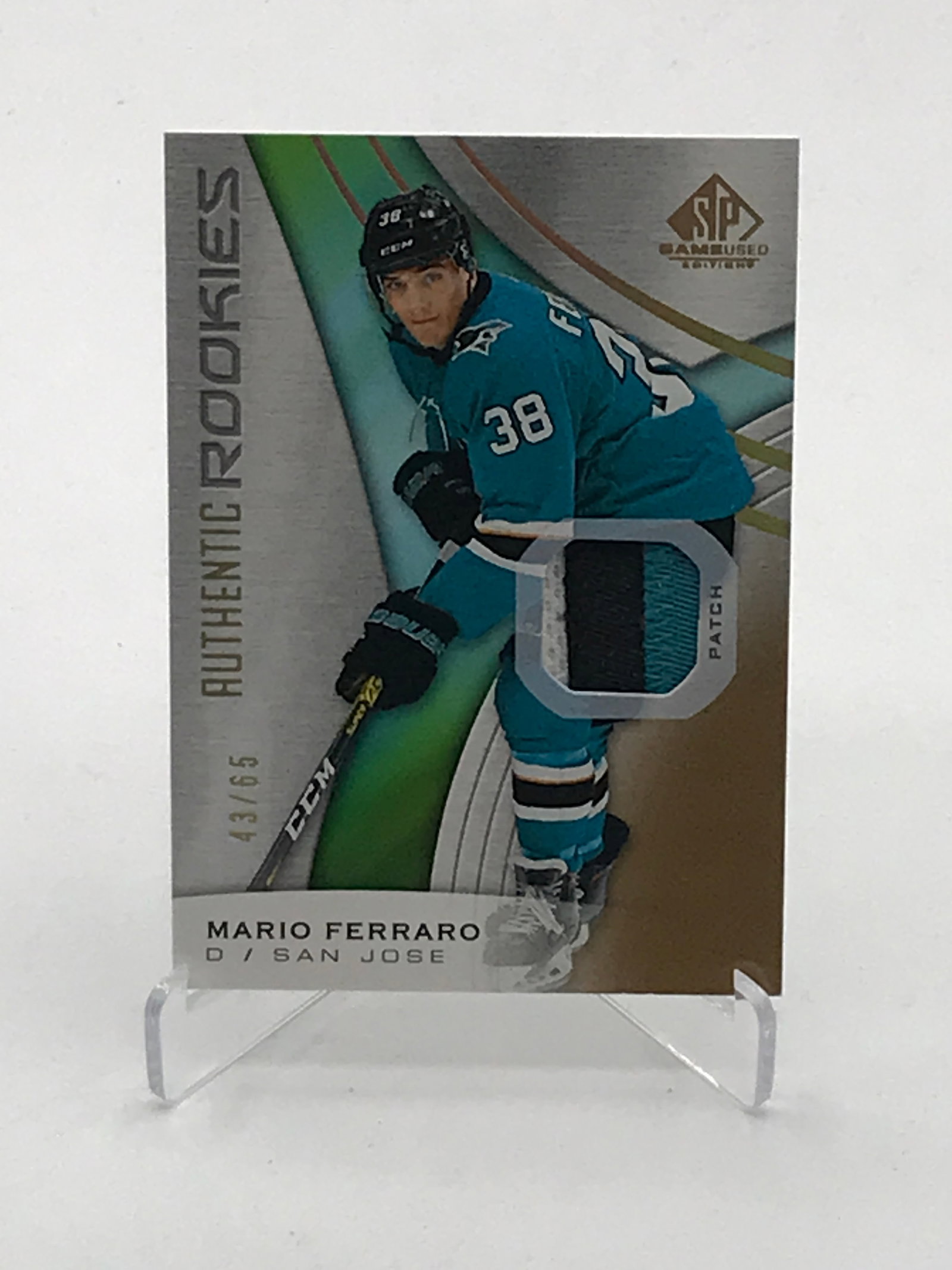 2019-20 UPPER DECK SP GAME USED HOCKEY MARIO FERRARO PATCH ROOKIE CARD 43/65: Prices are in Canadian dollars
