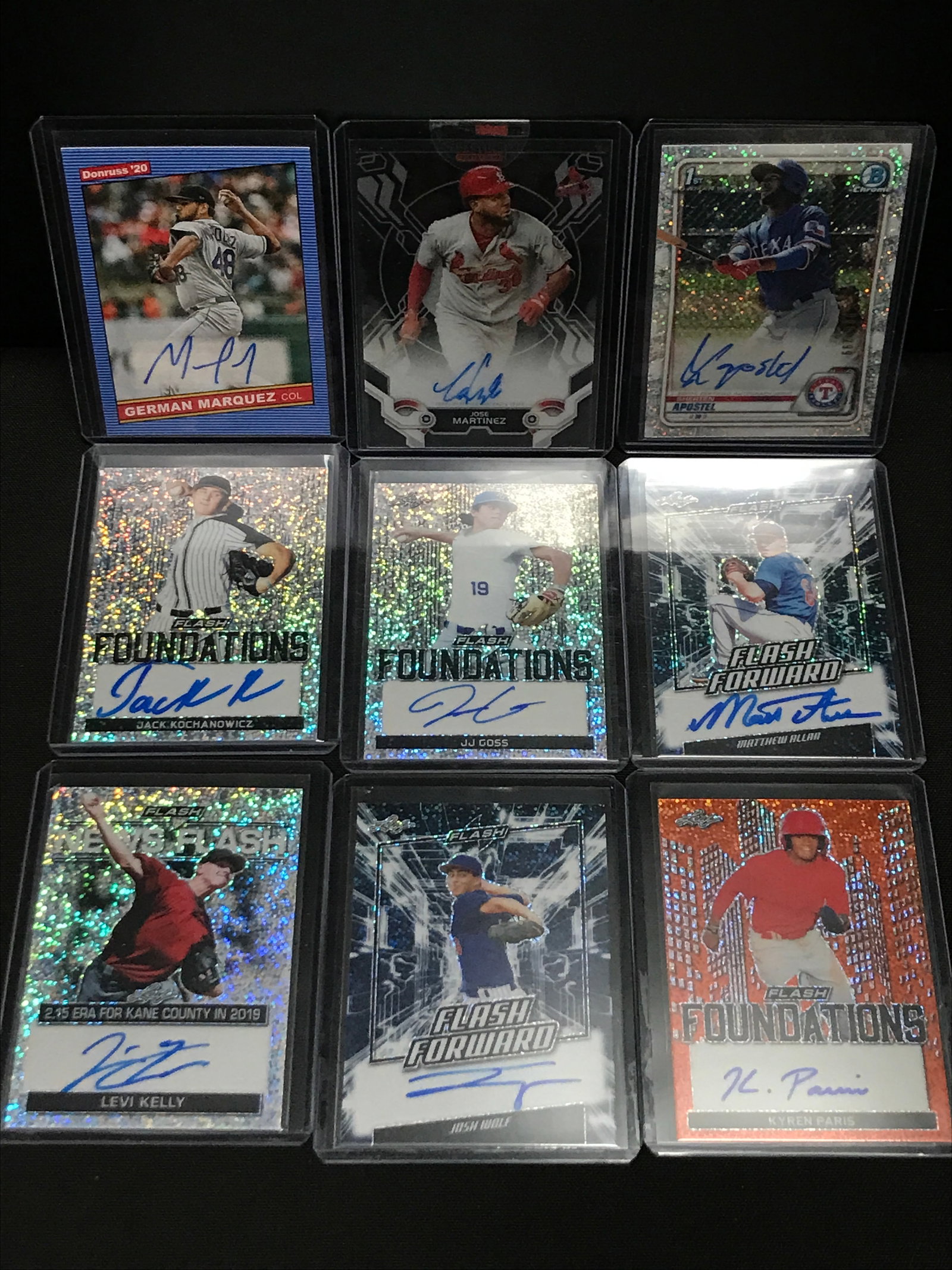 LOT OF 9 SIGNED BASEBALL TRADING CARDS (1 of 1)