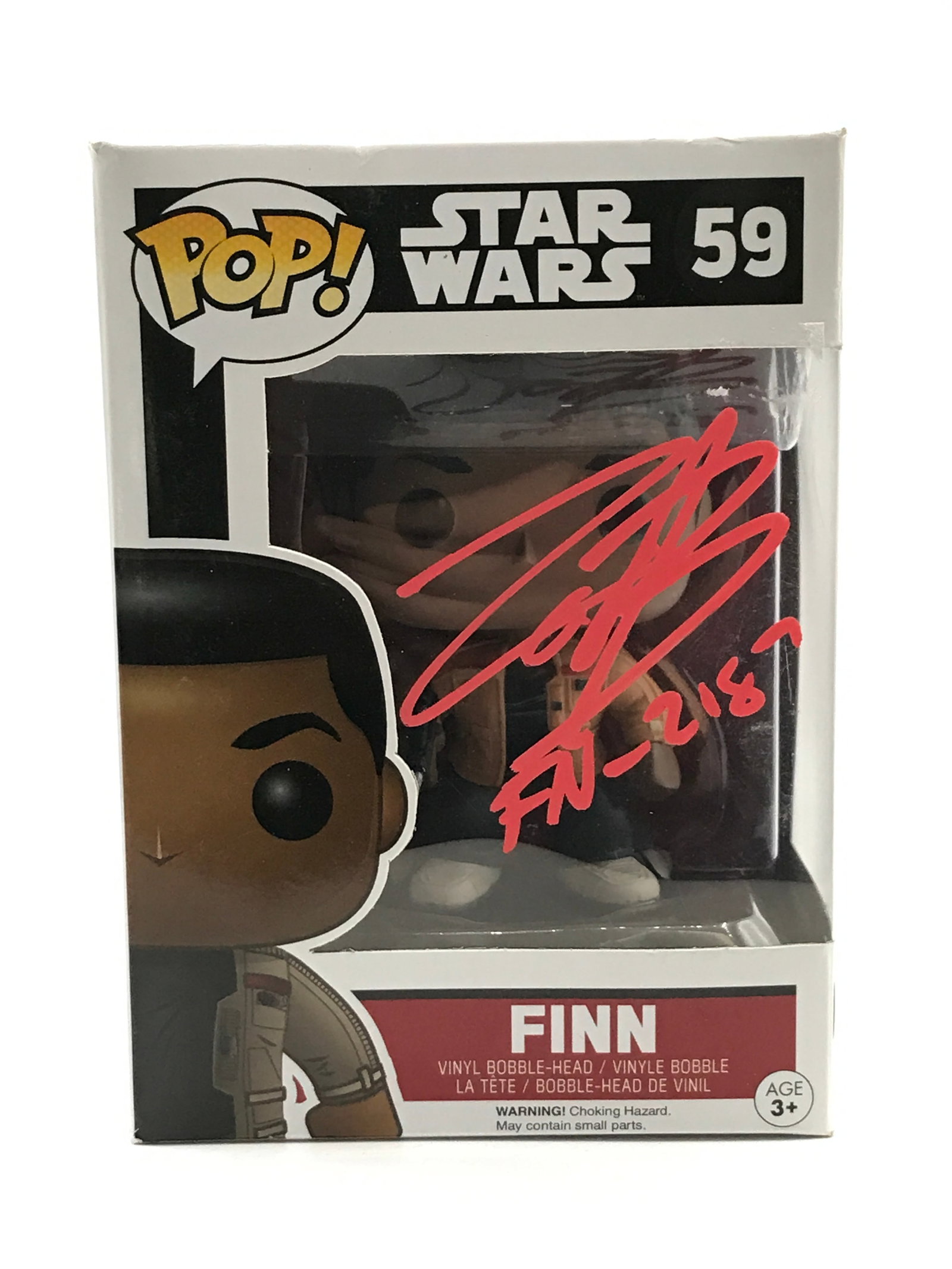 JOHN BOYEGA SIGNED FINN STAR WARS FUNKO POP - WWOC COA: Prices are in Canadian dollars