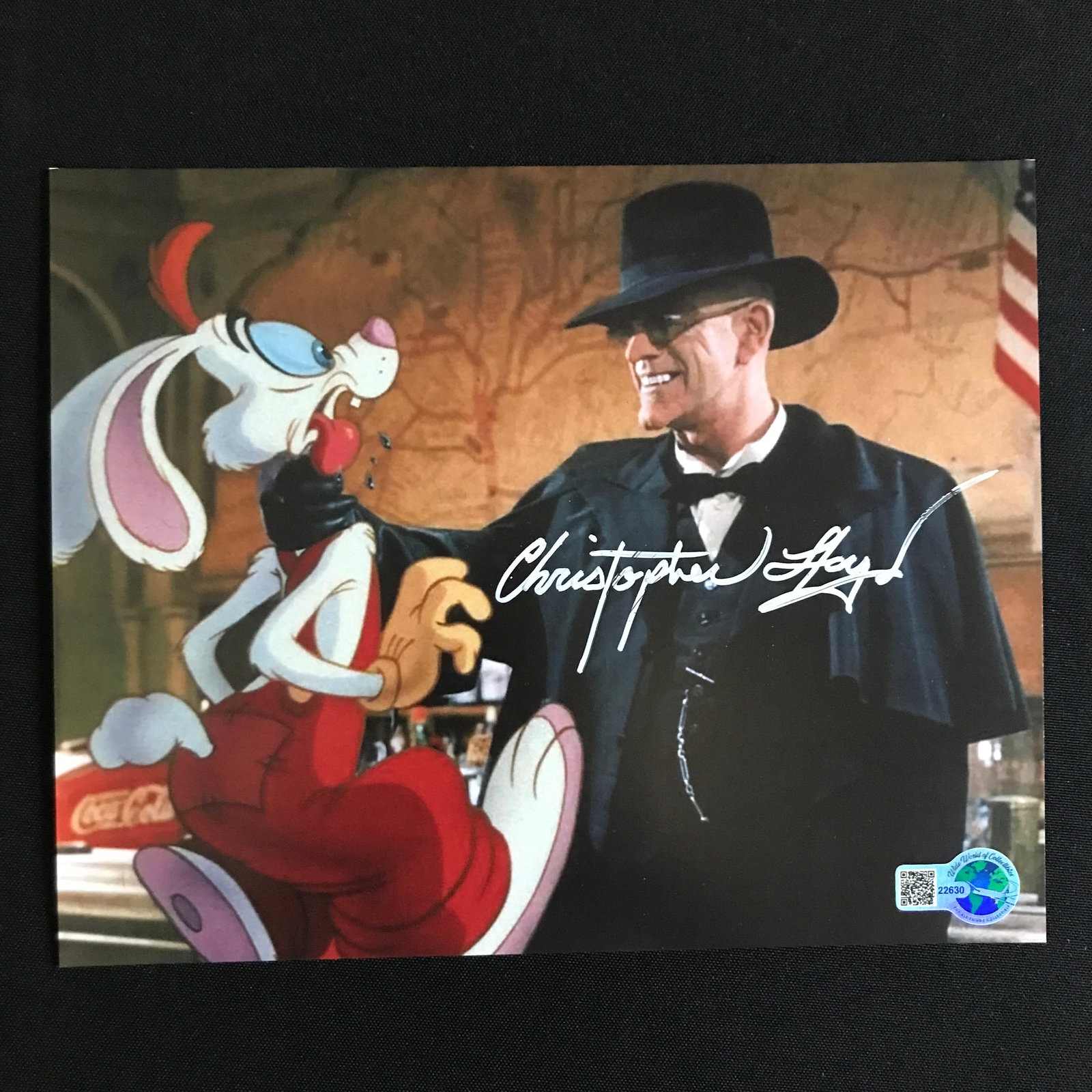 CHRISTOPHER LLOYD SIGNED WHO FRAMED RODGER RABBIT 8X10 - WWOC COA: Prices are in Canadian dollars