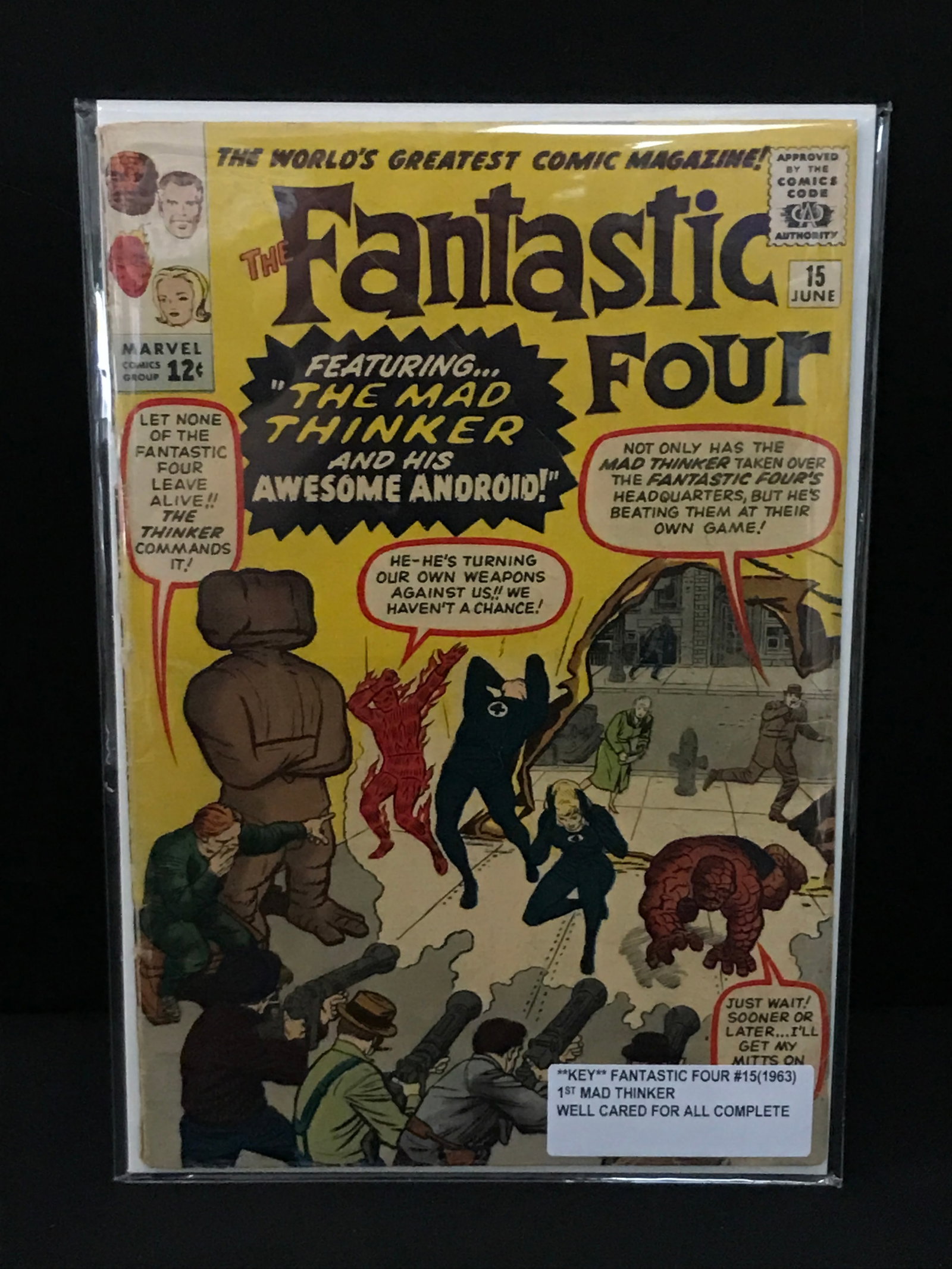 FANTASTIC FOUR #15 (1963) 1ST MAD THINKER - MARVEL COMICS: Prices are in Canadian dollars