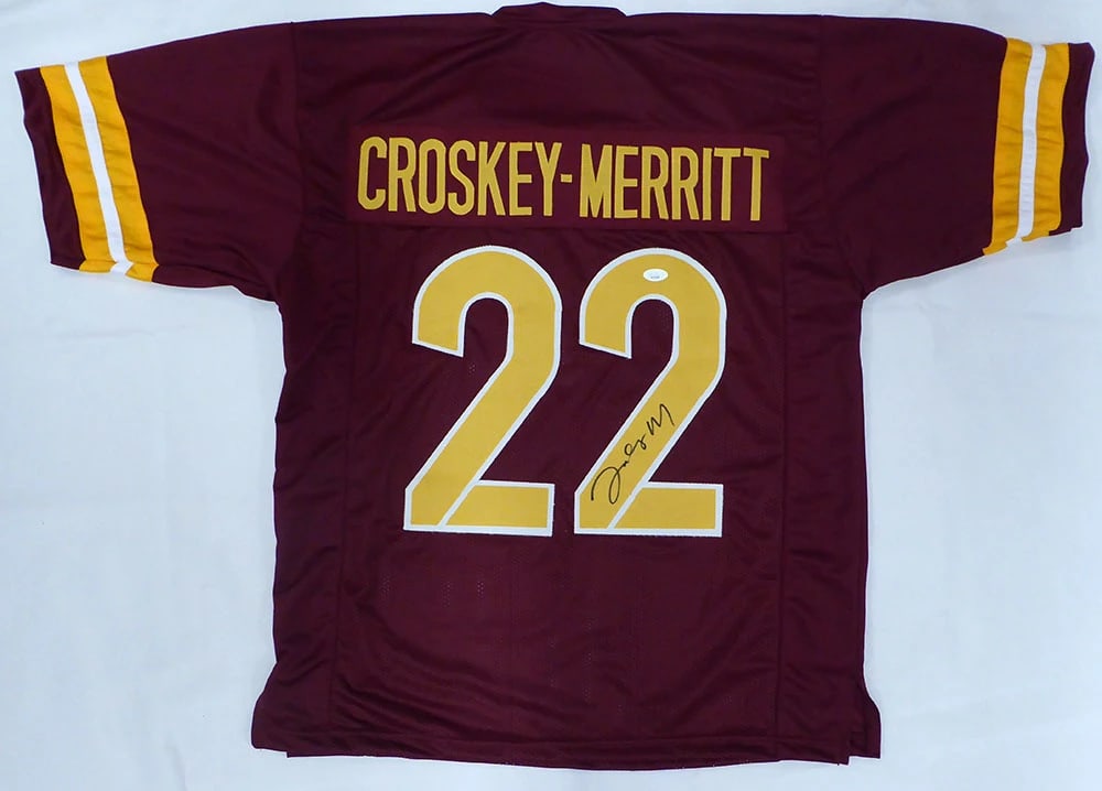 JACORY CROSKEY-MERRITT SIGNED FOOTBALL JERSEY - JSA COA: Prices are in Canadian dollars