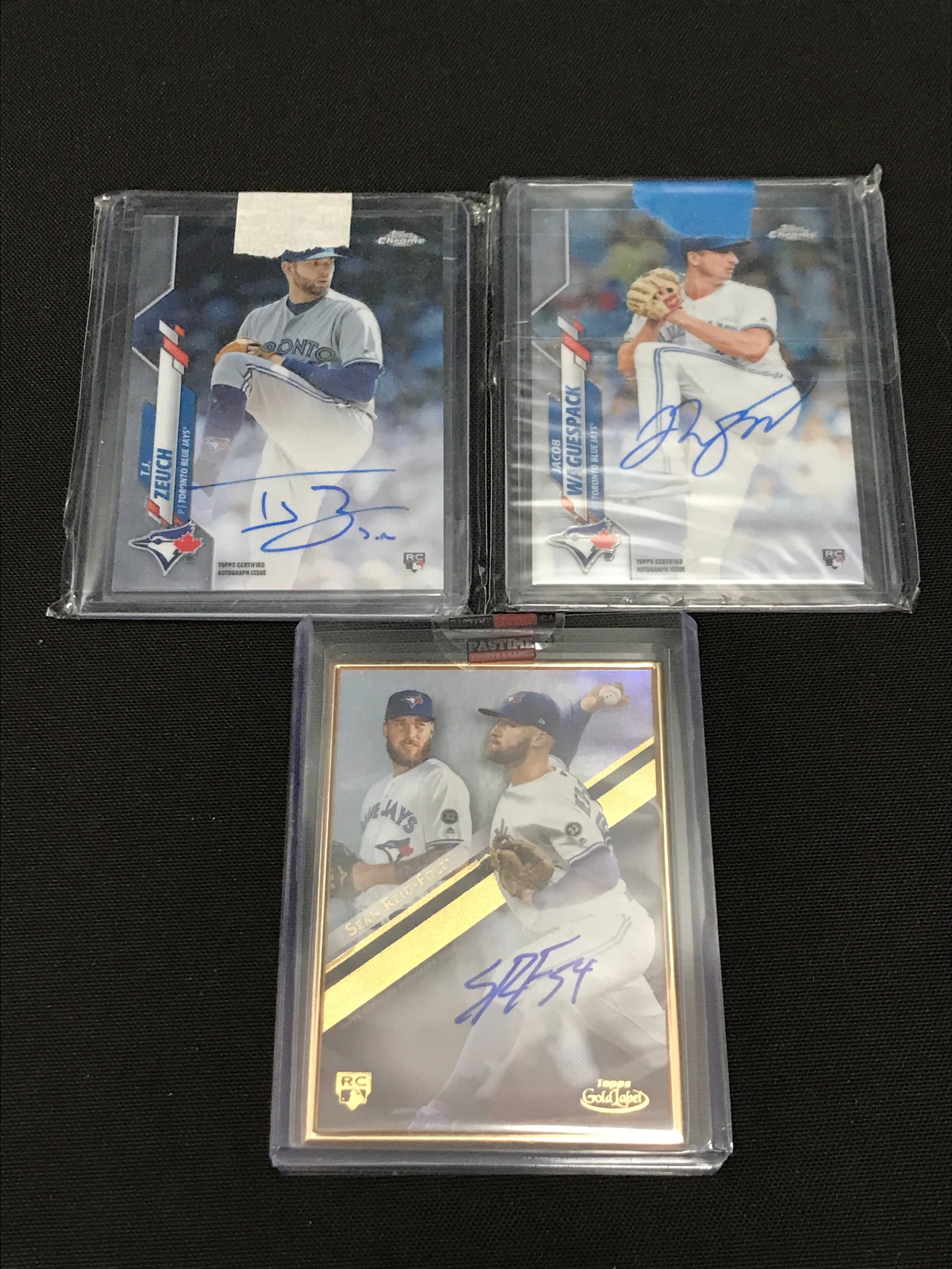 LOT OF 3 SIGNED BASEBALL TRADING CARDS: Prices are in Canadian dollars