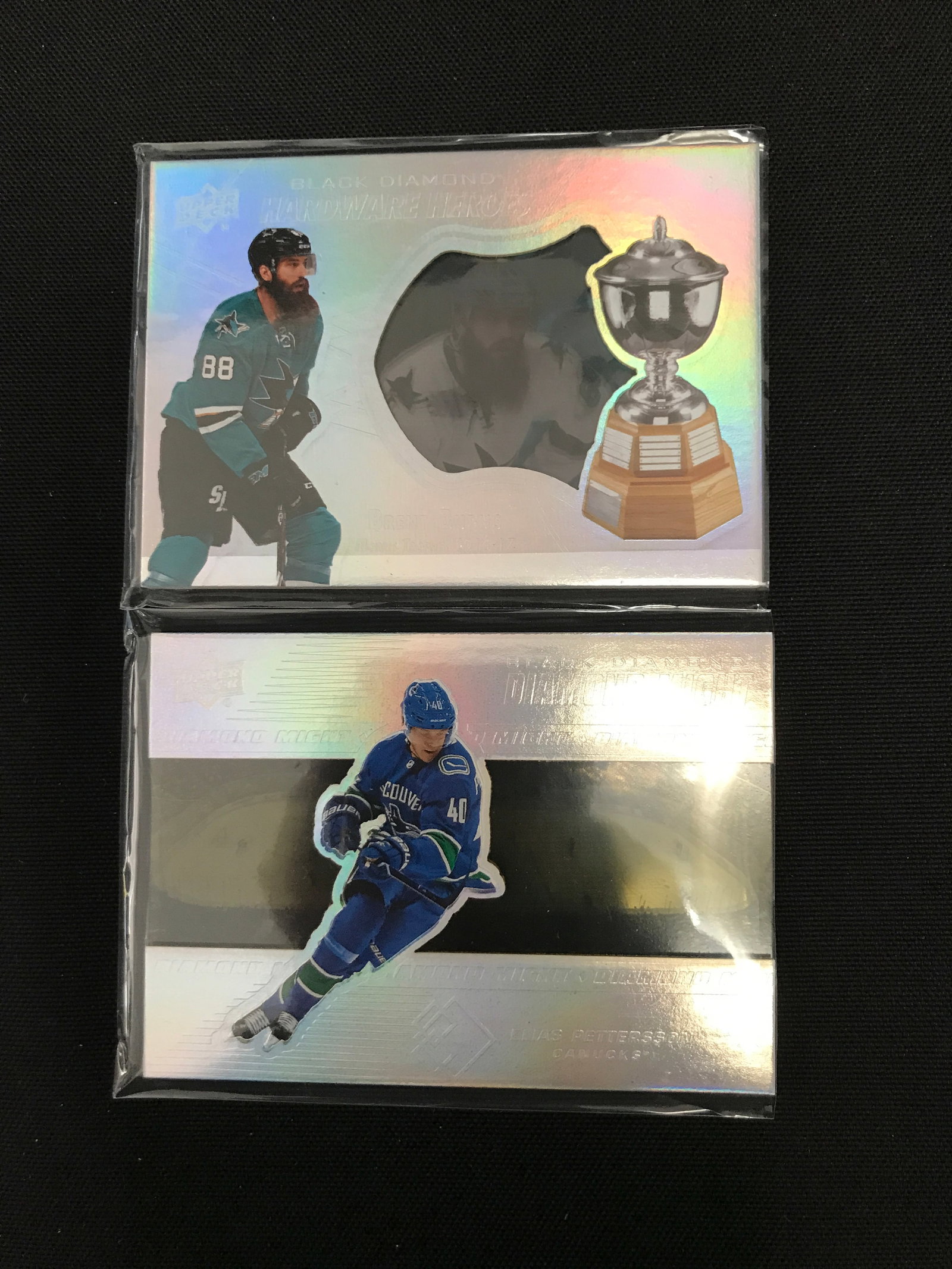 2019 UPPER DECK BLACK DIAMOND CARD LOT (PETTERSON RC, JOE THORTON): Prices are in Canadian dollars