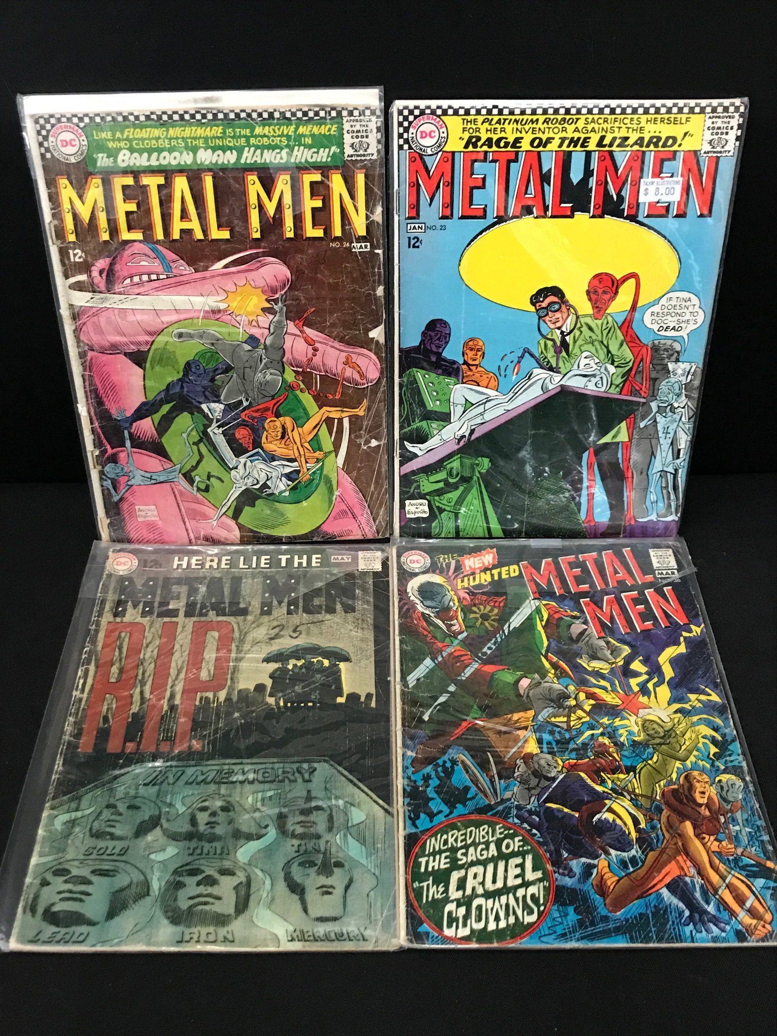 LOT OF 4 METAL MEN COMICS - DC COMICS: Prices are in Canadian dollars
