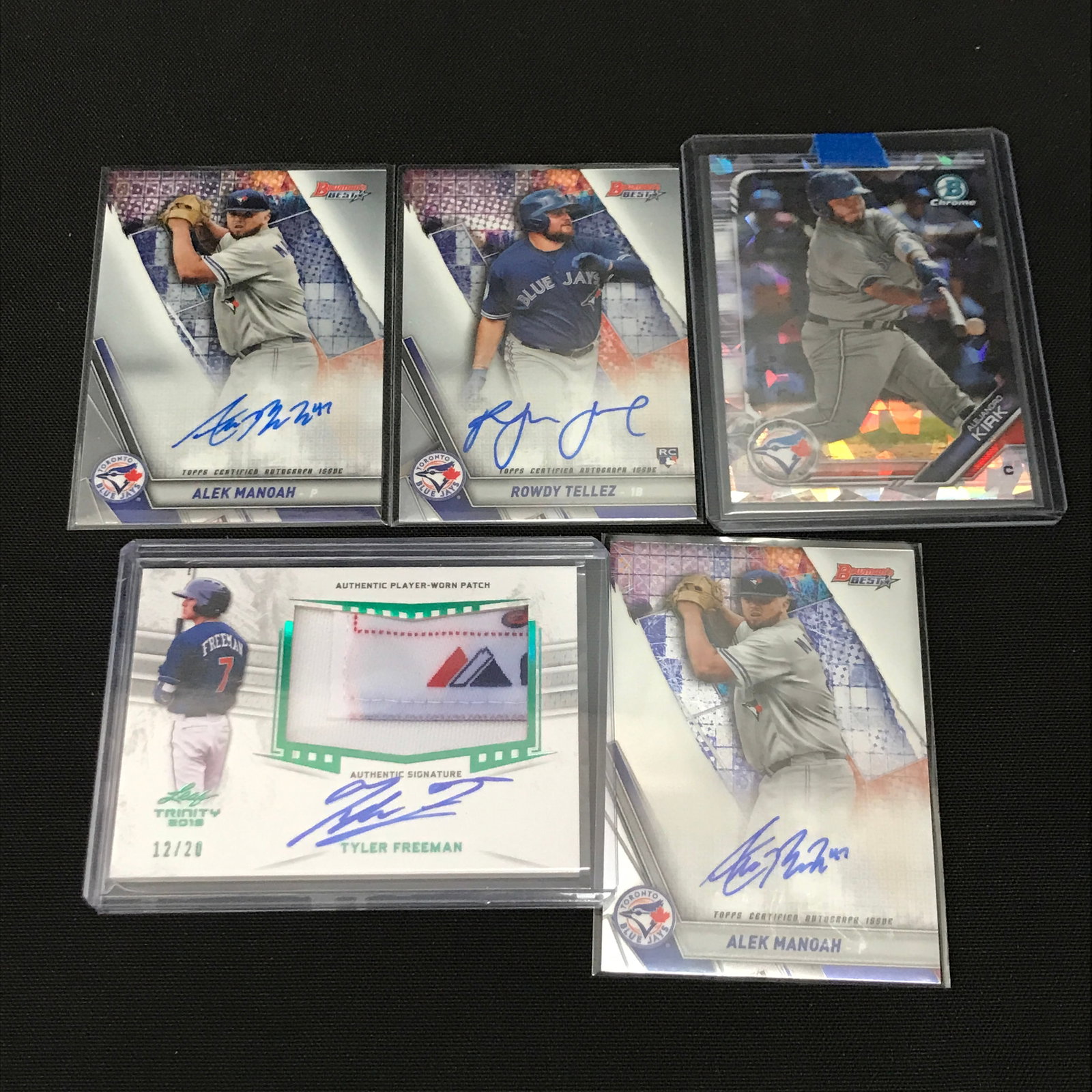 LOT OF 5 BASEBALL TRADING CARDS - INCLUDING 4 SIGNED: Prices are in Canadian dollars